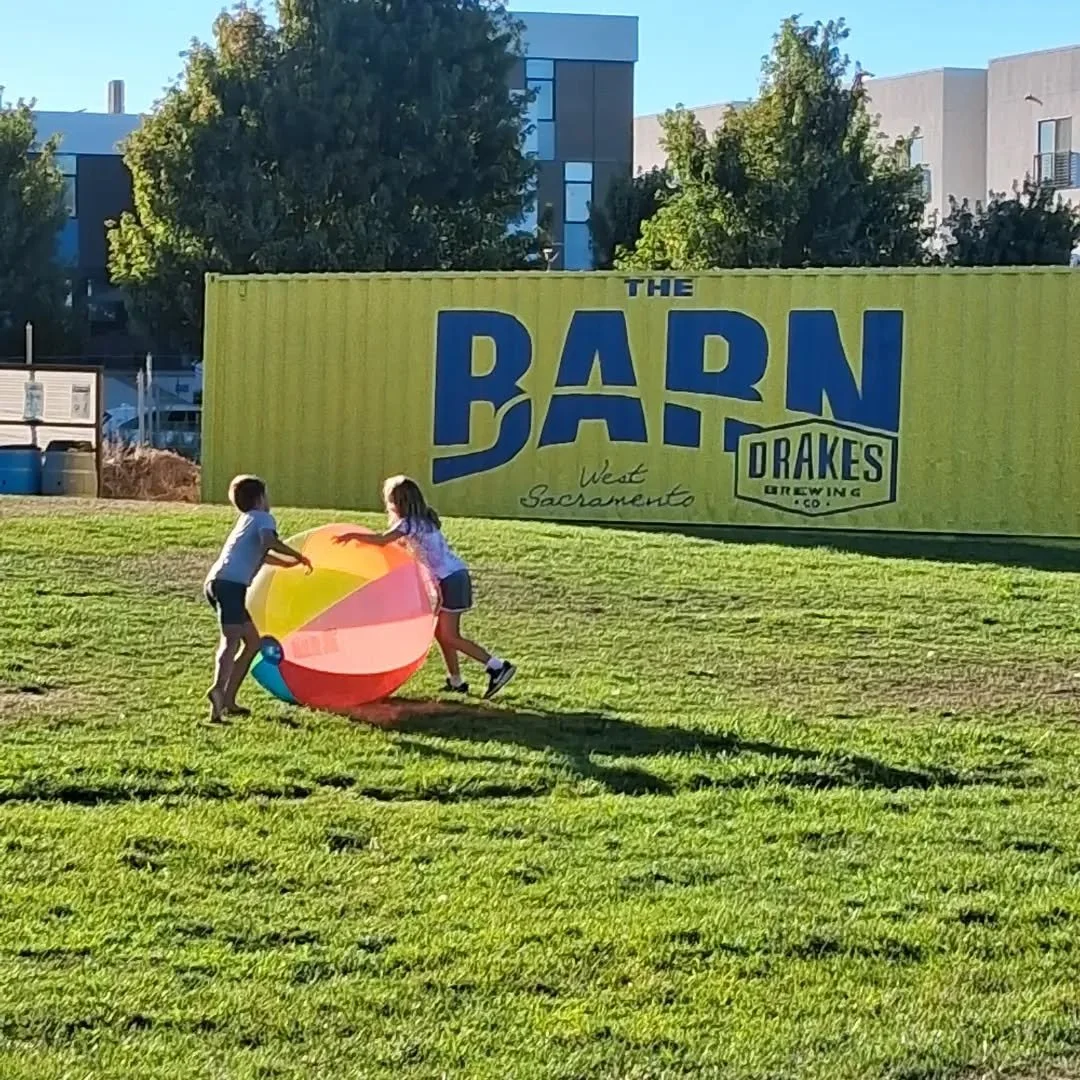 Sometimes it's the simple things. A giant beach ball. A field. A few friends. Summer sun.