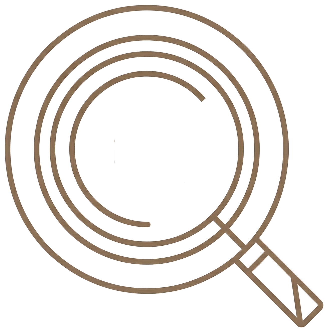 A fancy magnifying glass with multiple rings that emphasizes the curvature of the lens.