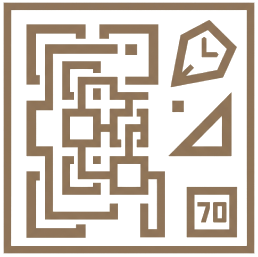 Black and gold geometric shapes including a pen icon, a triangle with a line, and the number 70 all representing the challenges of the customer journey.