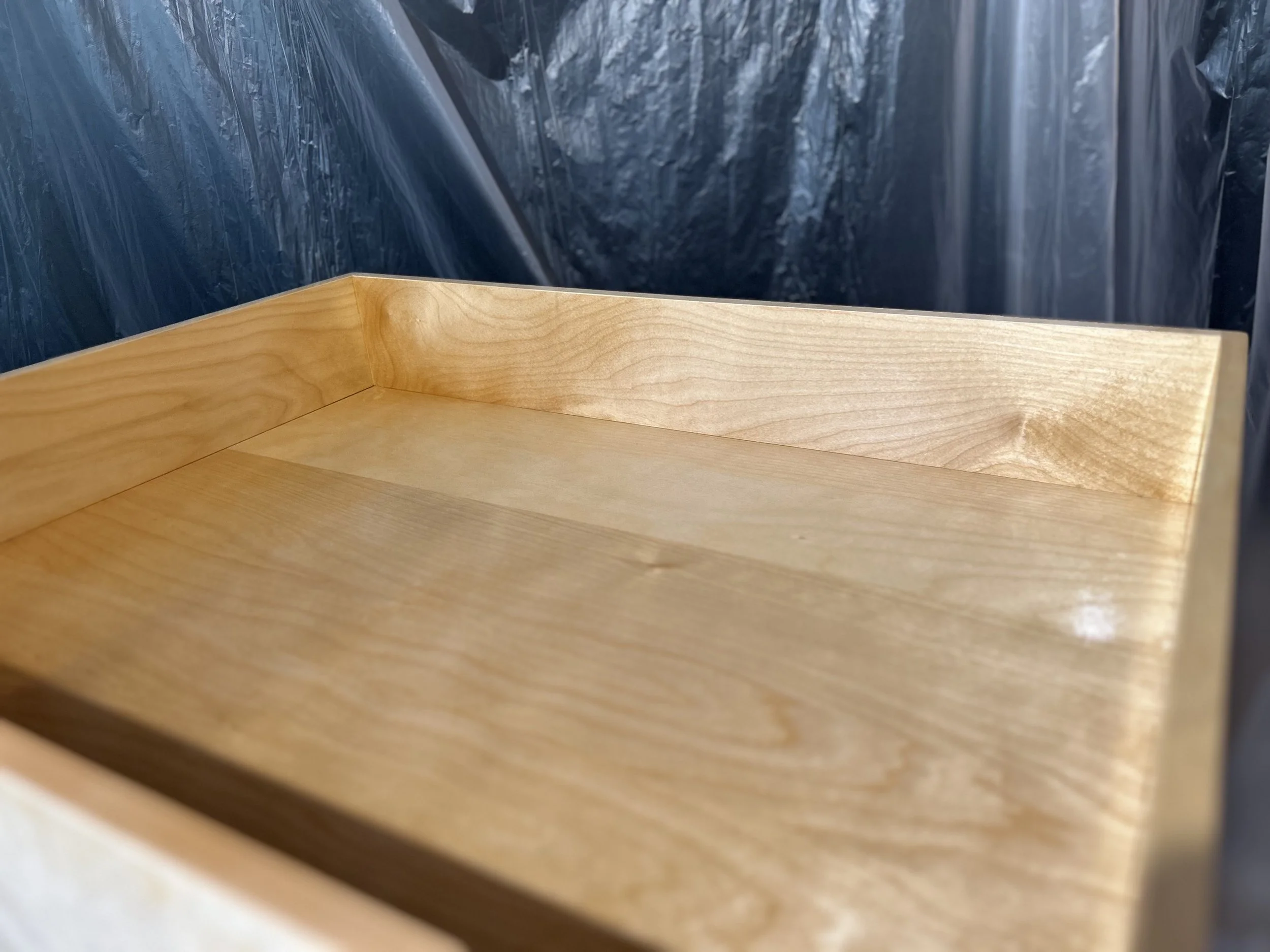 Custom drawer boxes getting finish