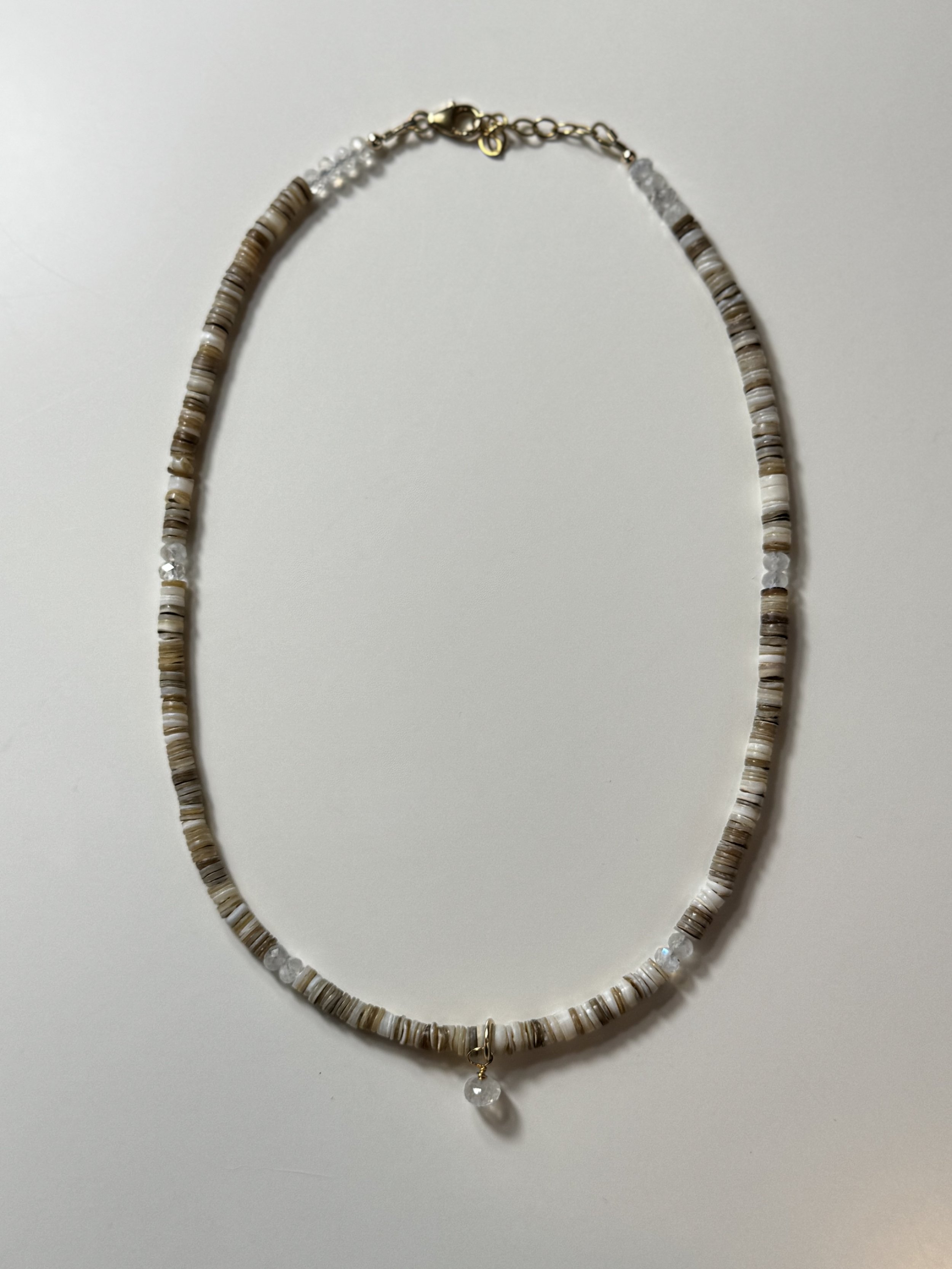 Heishi Shell Beaded Necklace with Pendant