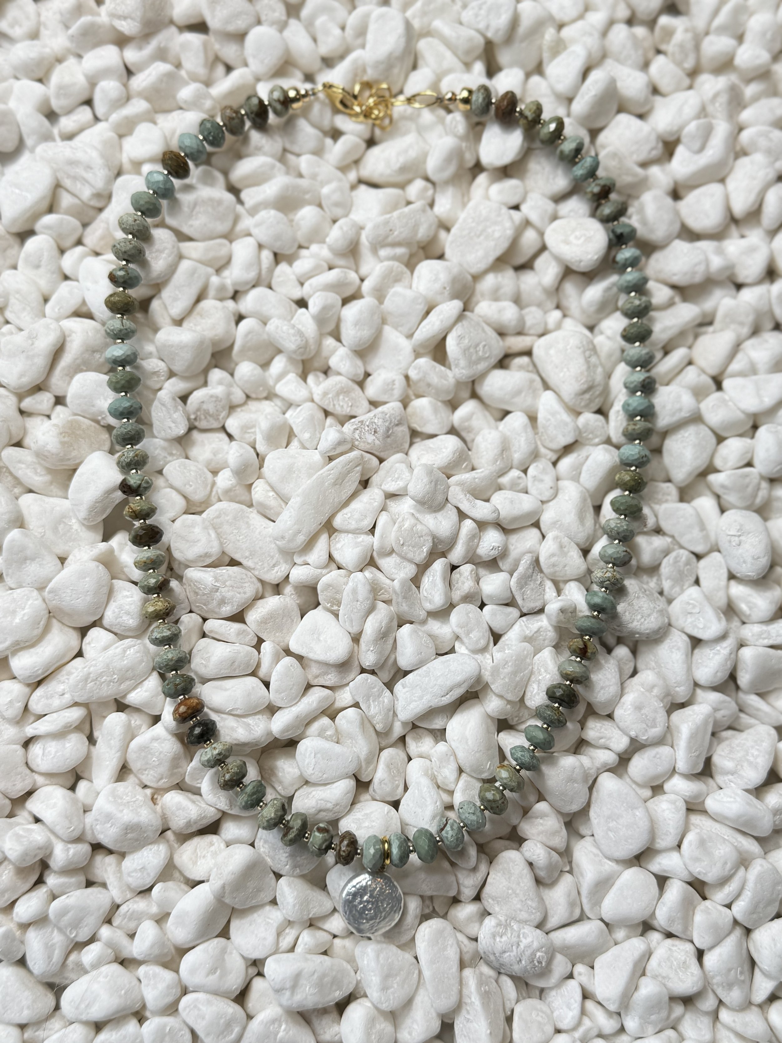 Turquoise Necklace with Pearl Pendant