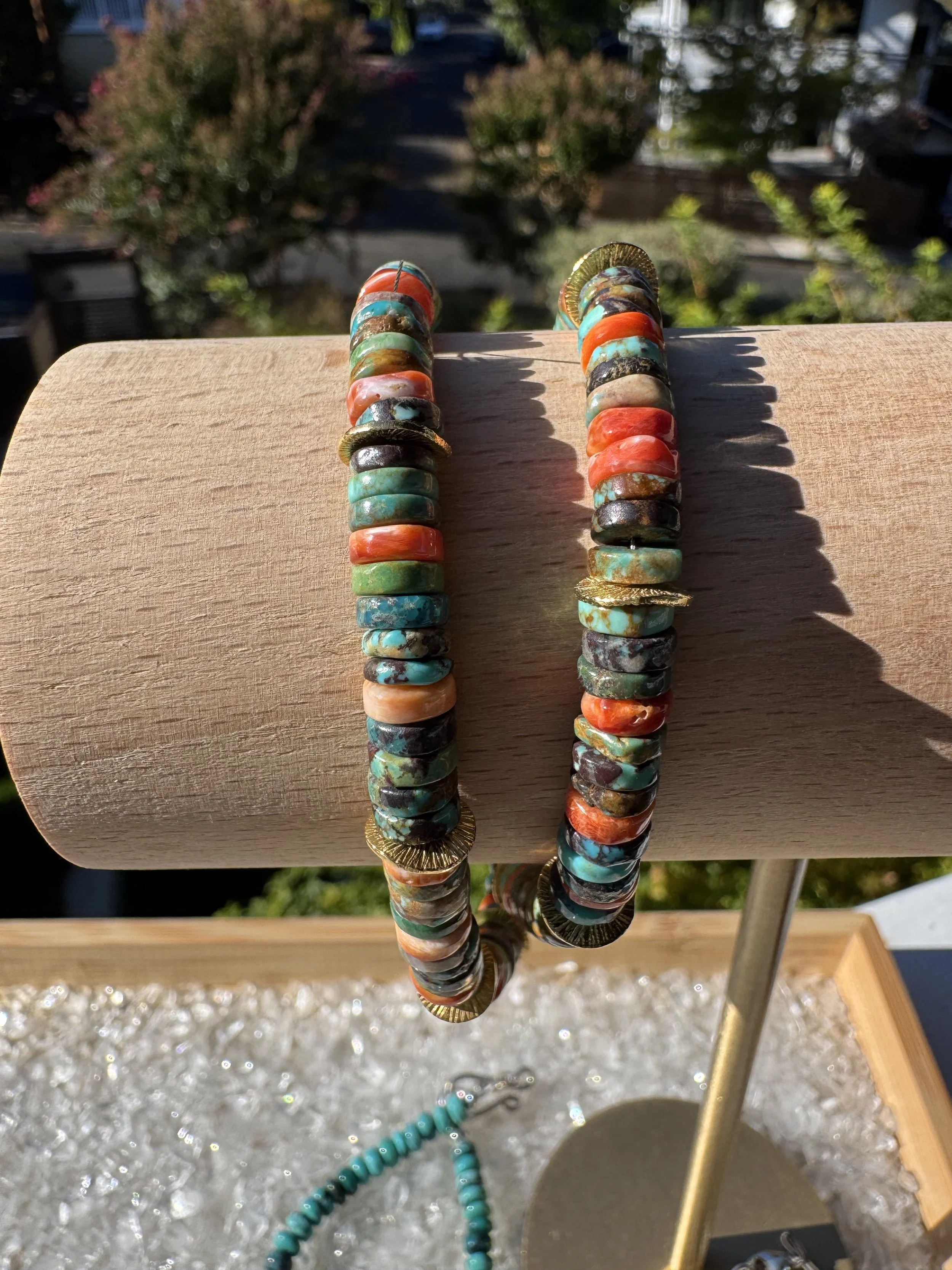 Turquoise & Spiny Oyster Wrap Bracelet