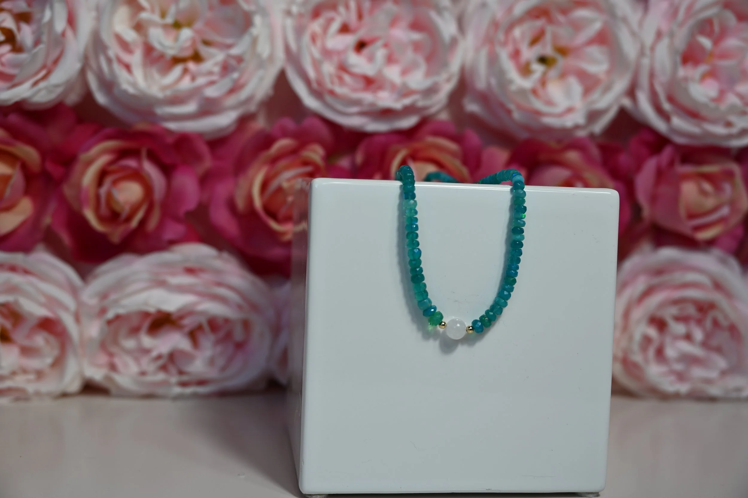 Blue Ethiopian Opal Necklace