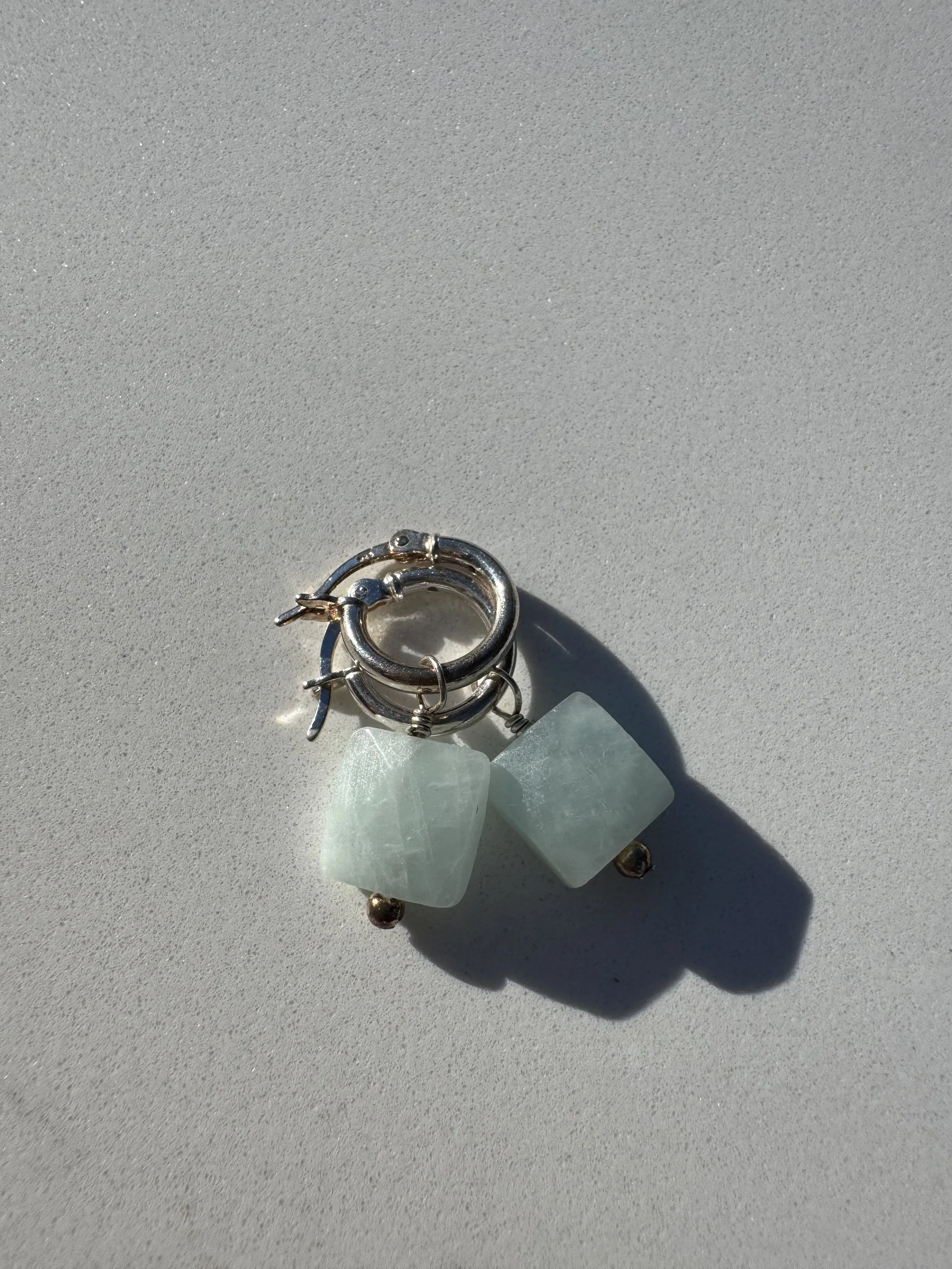 Aquamarine with Small Hoop Earrings