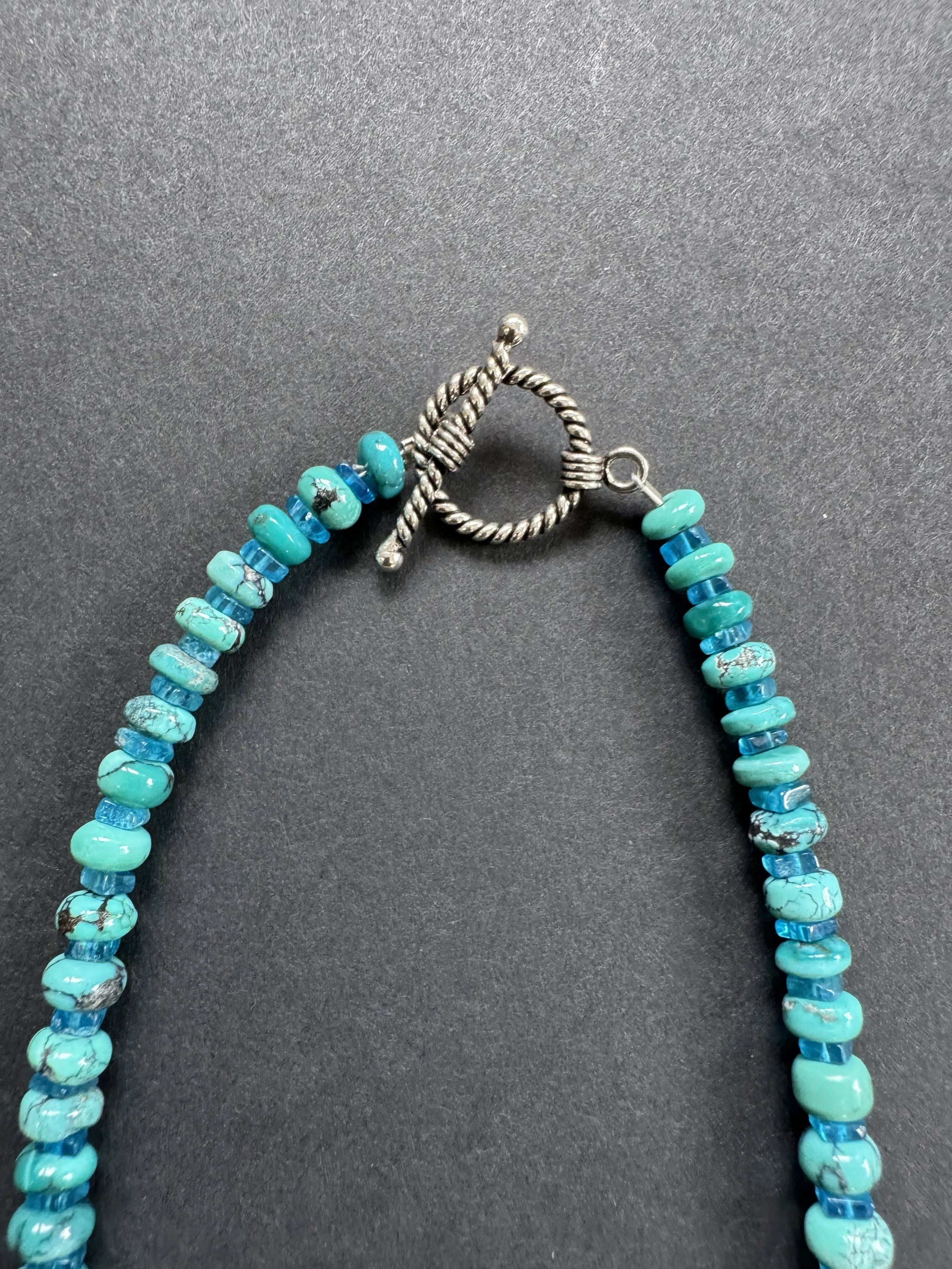 Blue Natural Turquoise & Apatite Necklace