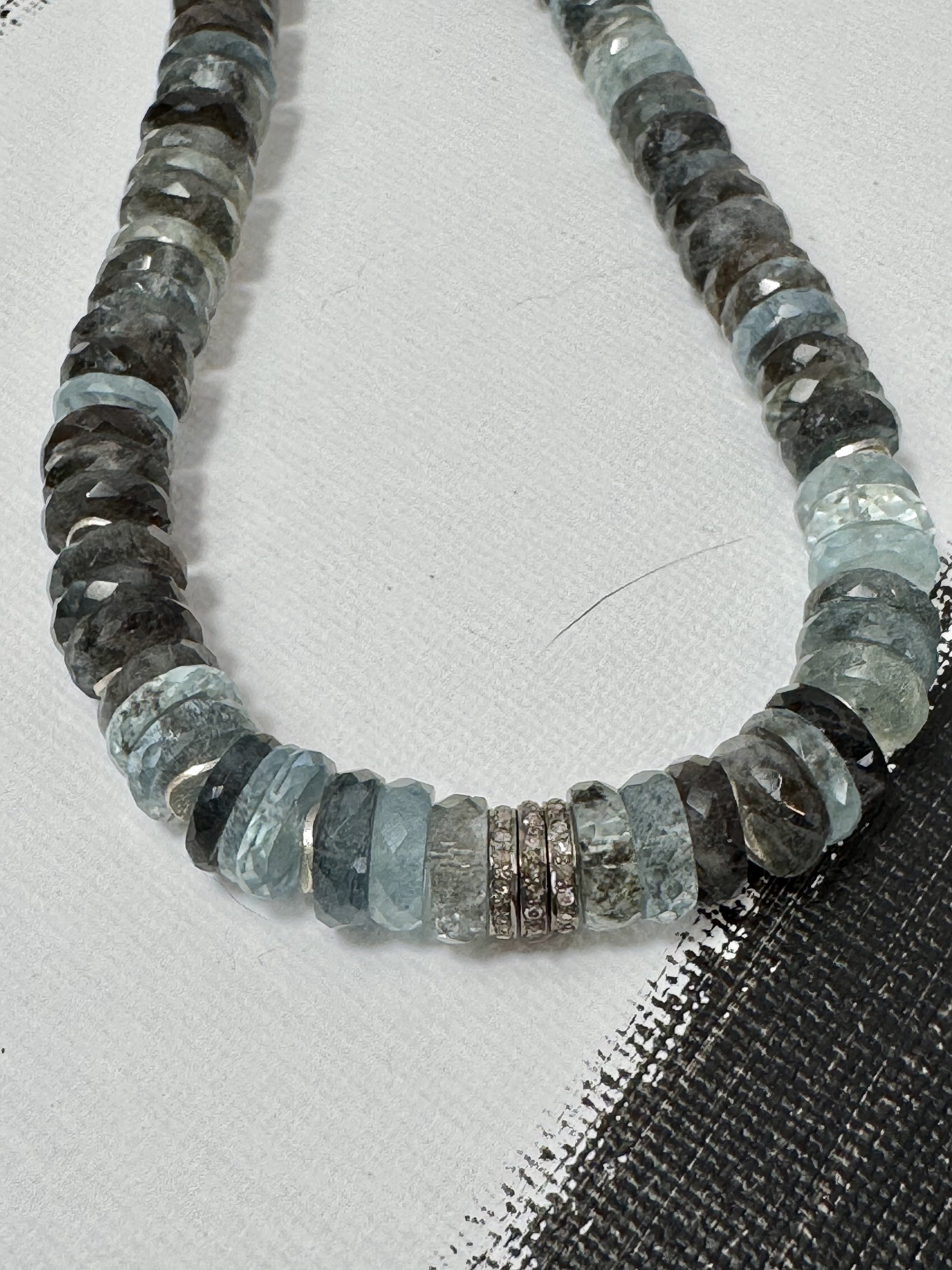 Stunning Aquamarine with Pave Diamonds