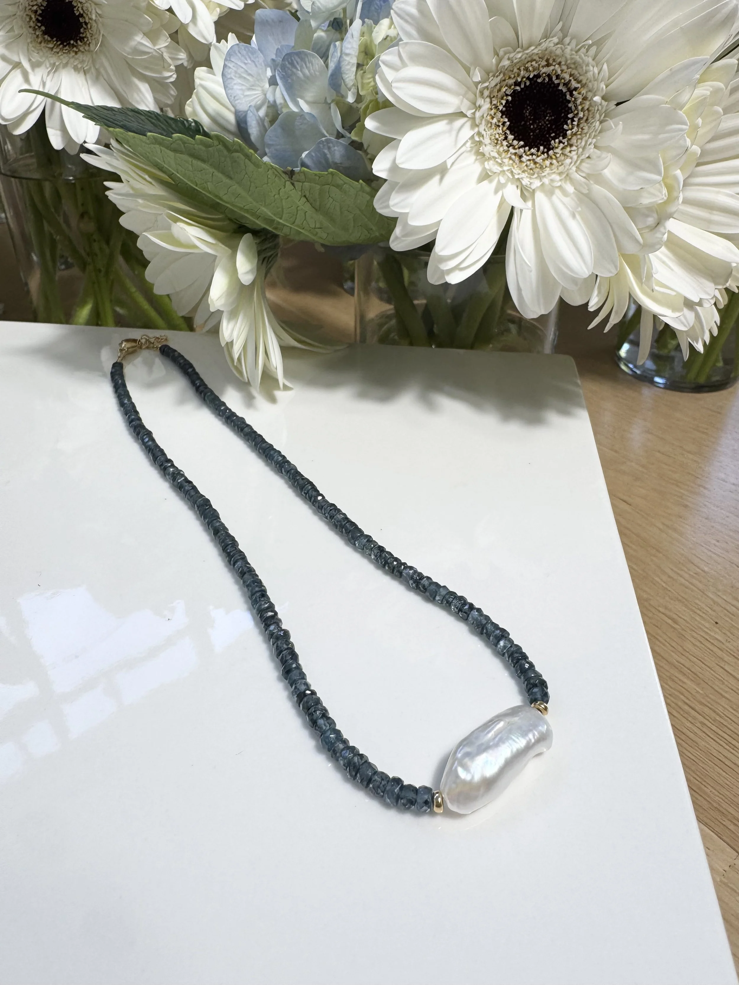 Kyanite & Pearl Necklace