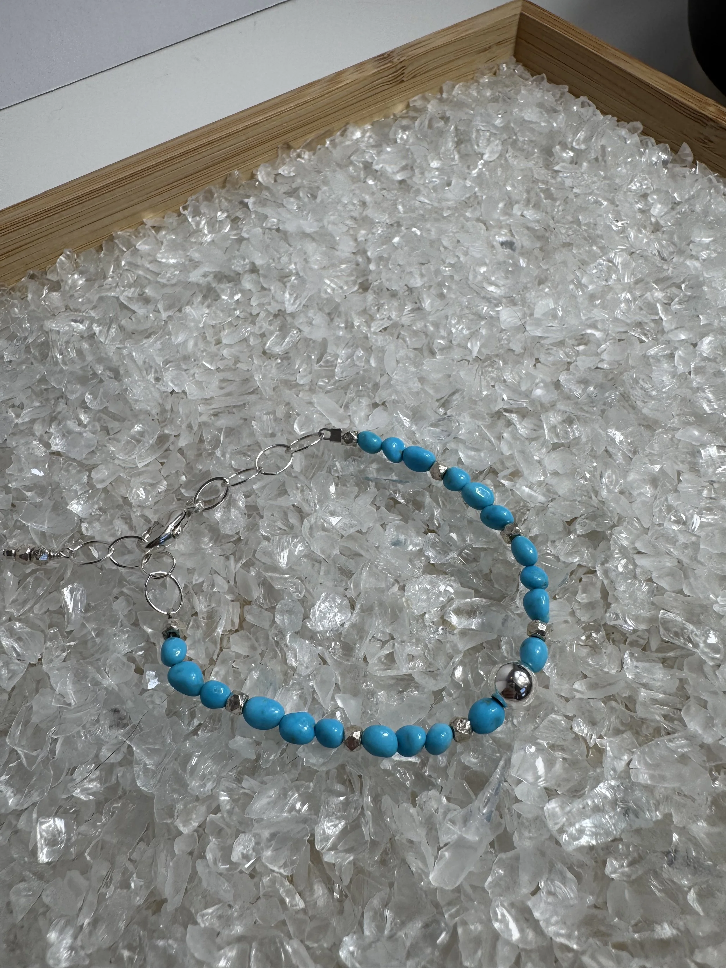 Sleeping Beauty Turquoise with Round Ball Necklace