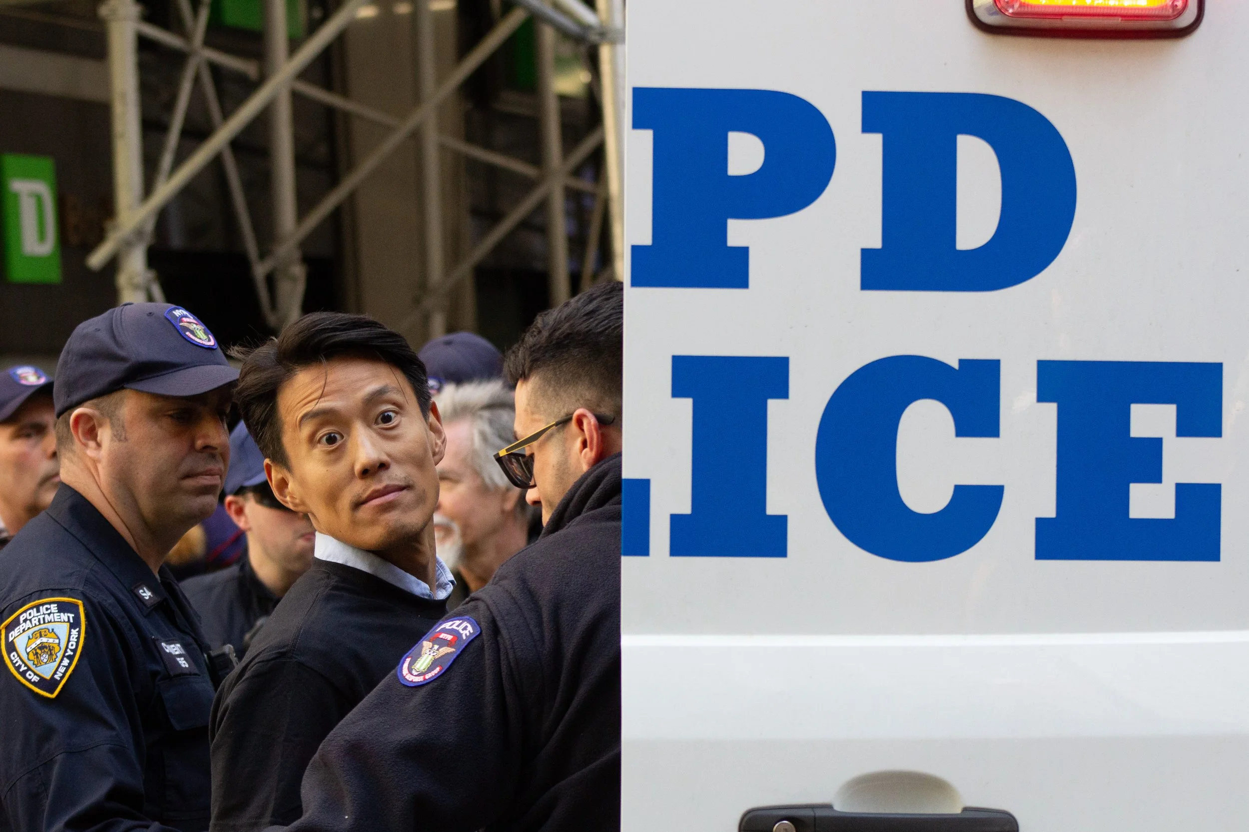Congressional candidate for New York's 6th Distrcit, Chuck Park, being detained by police during the May Day protest in front of the New York Stock Exchange

May 5th, 2026