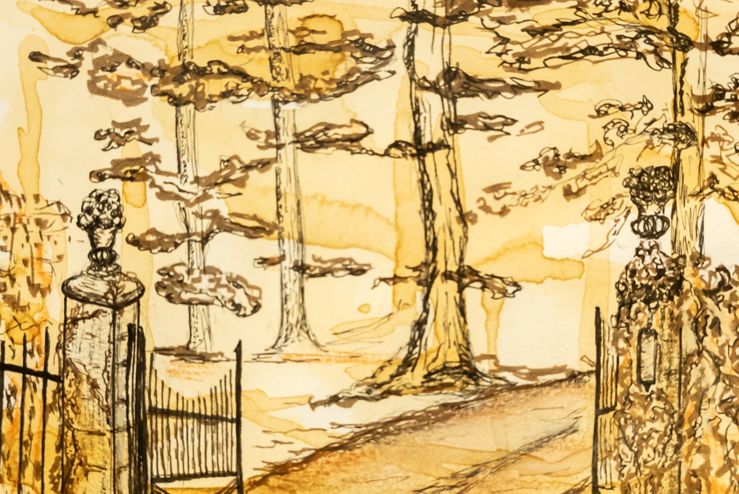  Silent Hours No.4  
Coffee and Tea Washes with ink and charcoal on vellum  
Size: 4" x 6"  
 SOLD   