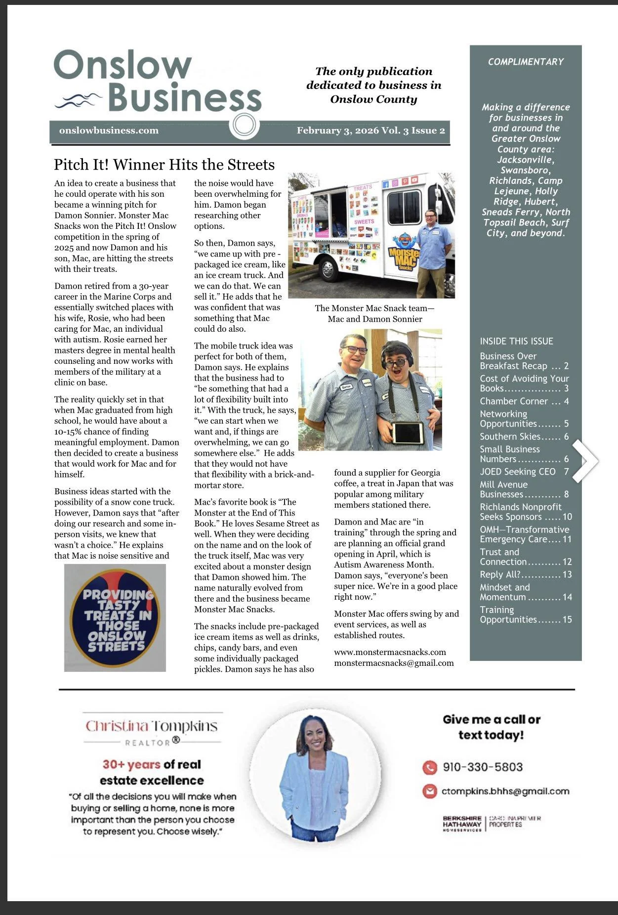 Onslow Business article