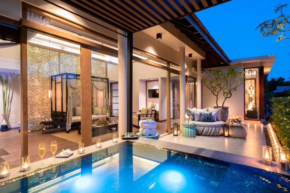 Private terrace at a luxury resort in Thailand