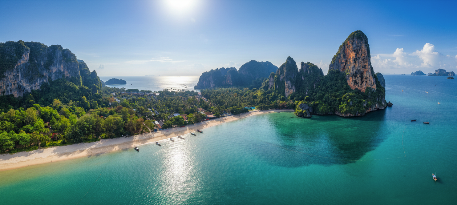 Tropical beach and cliffs