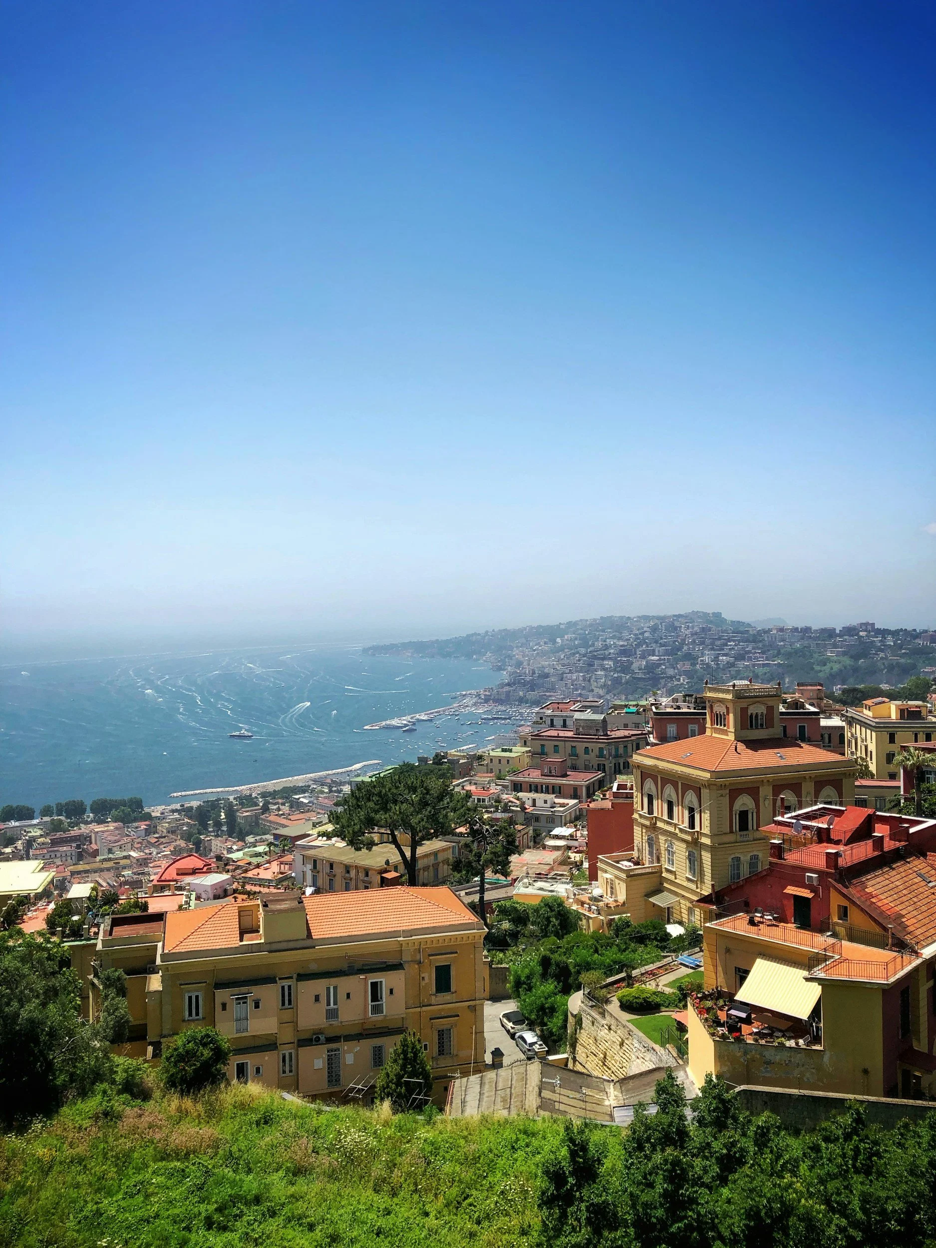 naples from above bay blue sky summer