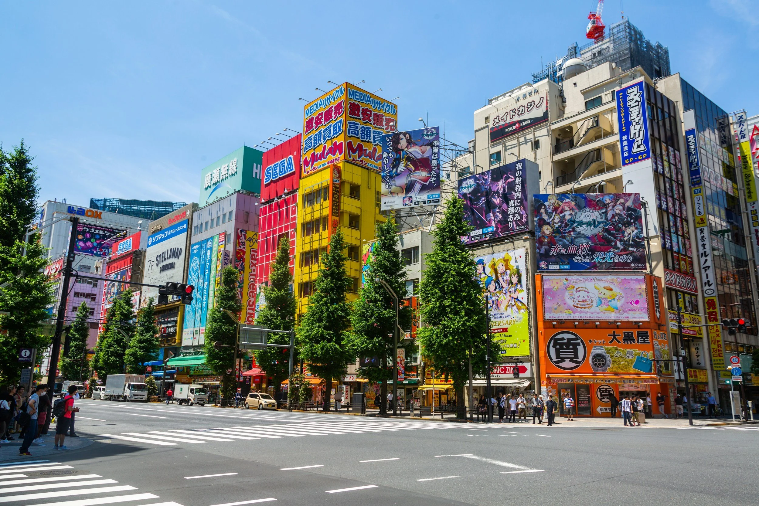 colourful streets in tokyo