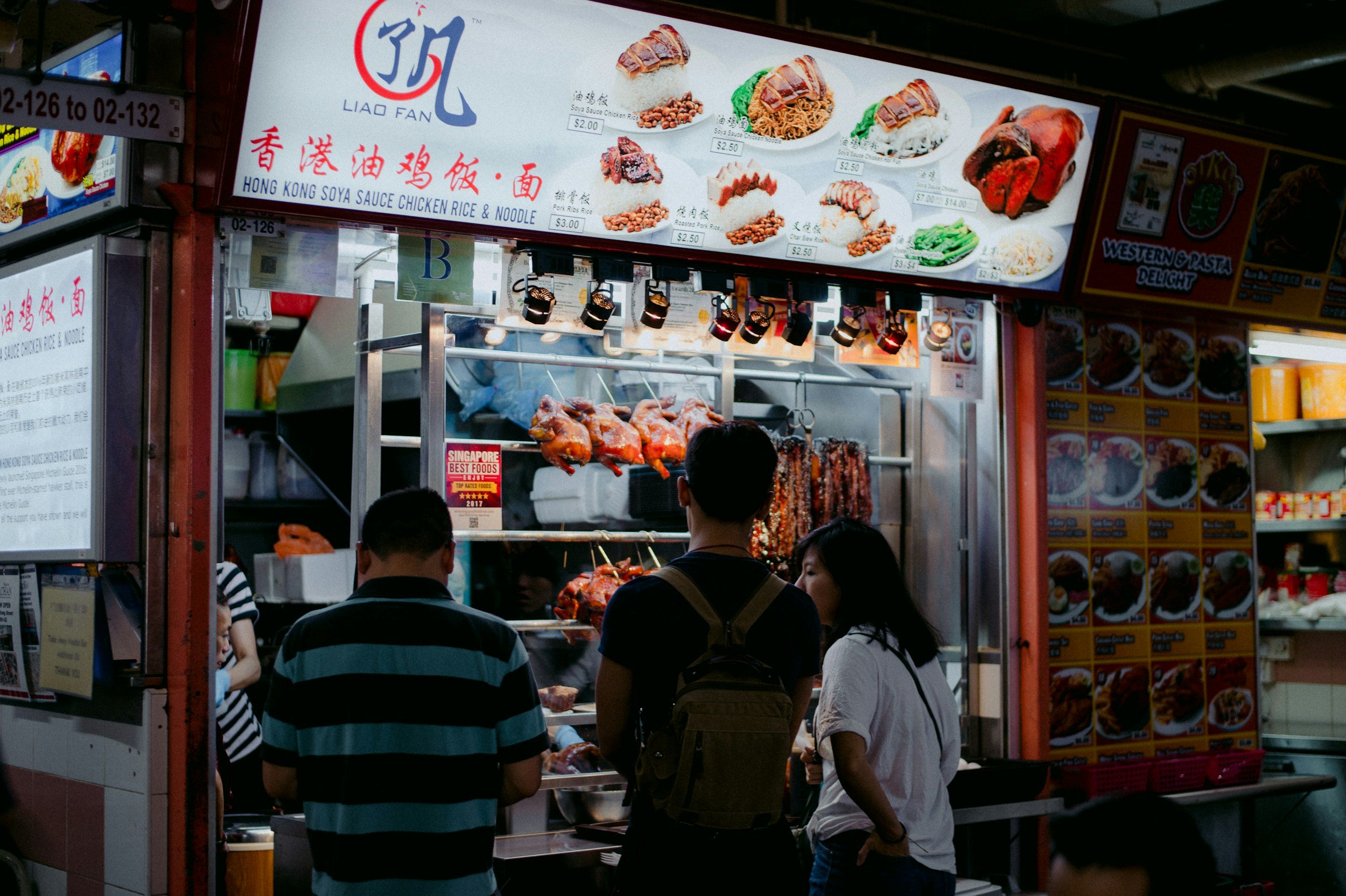 food stall at night