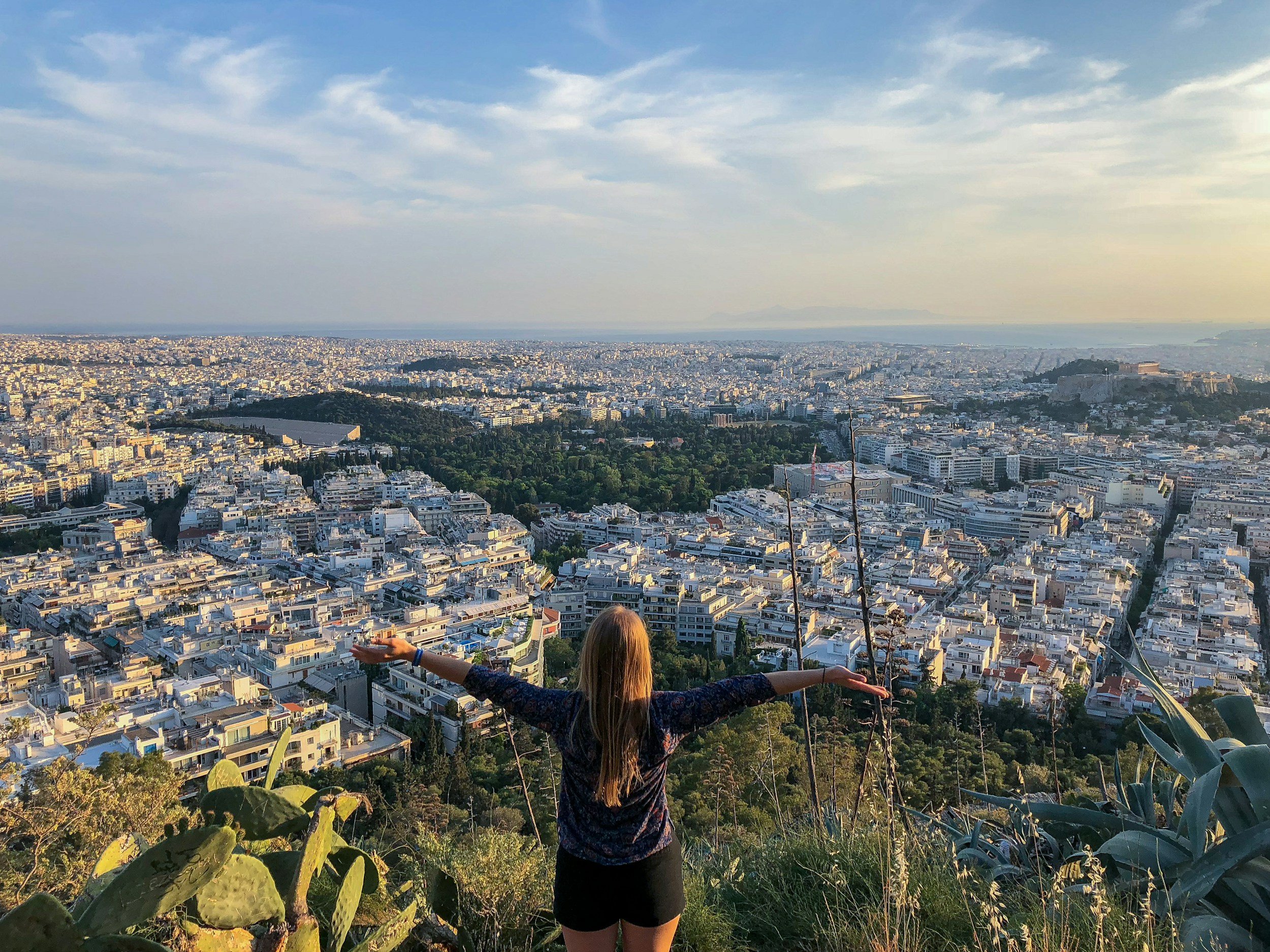 woman overlooking city