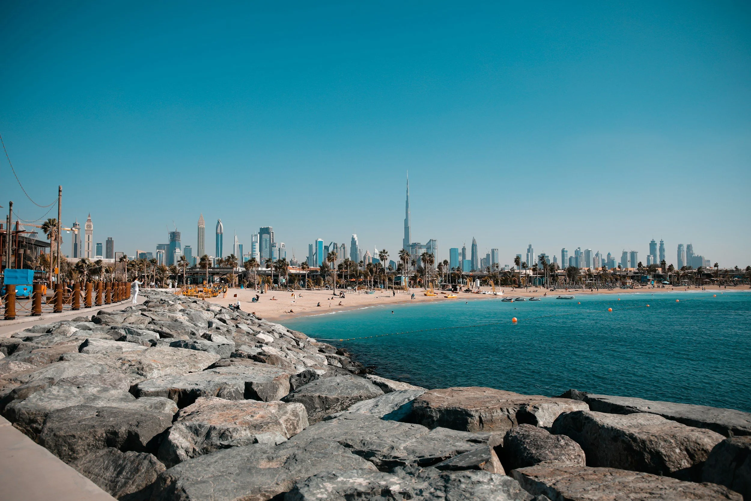 dubai beaches blue sky