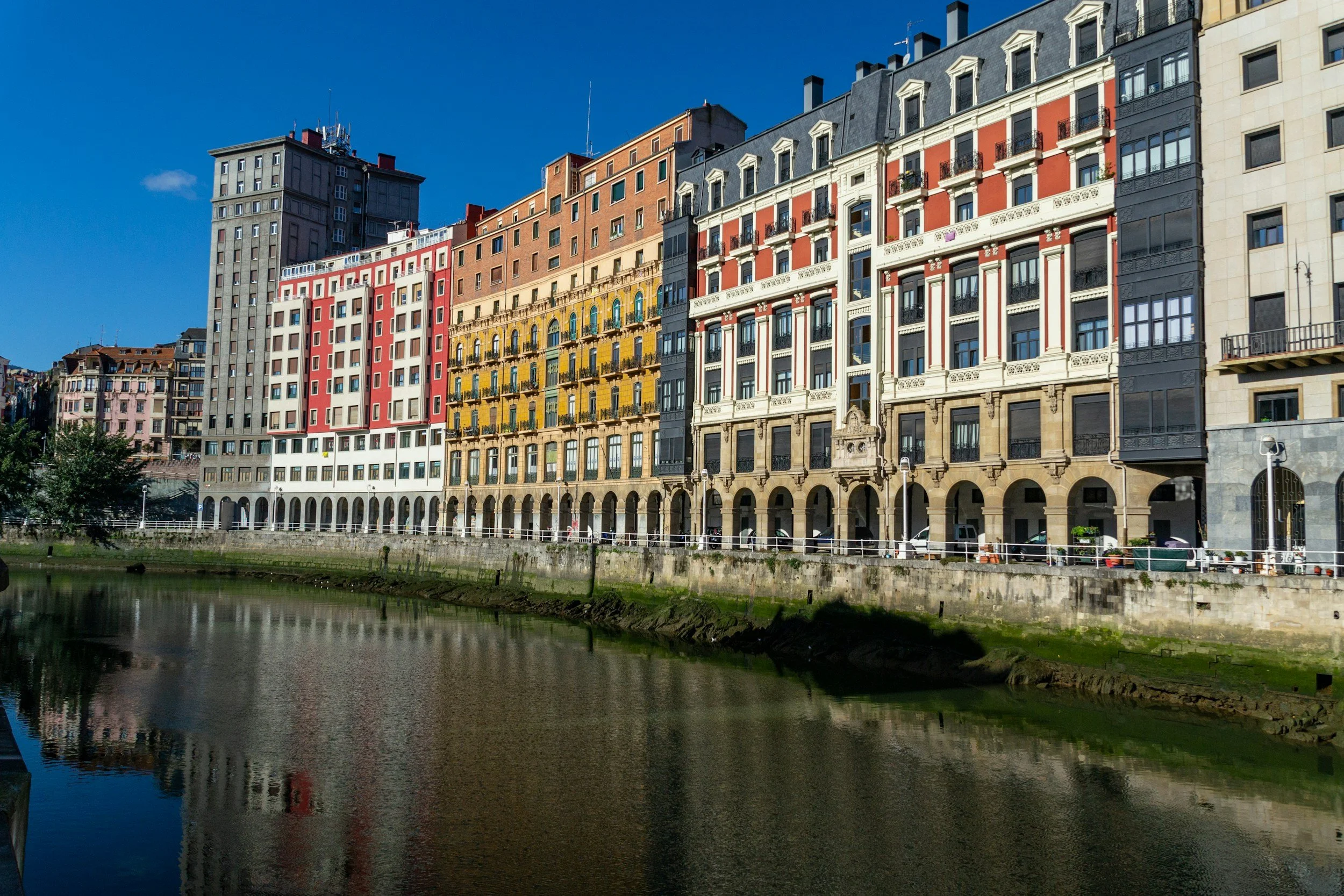 colourful houses bilbao waterfront