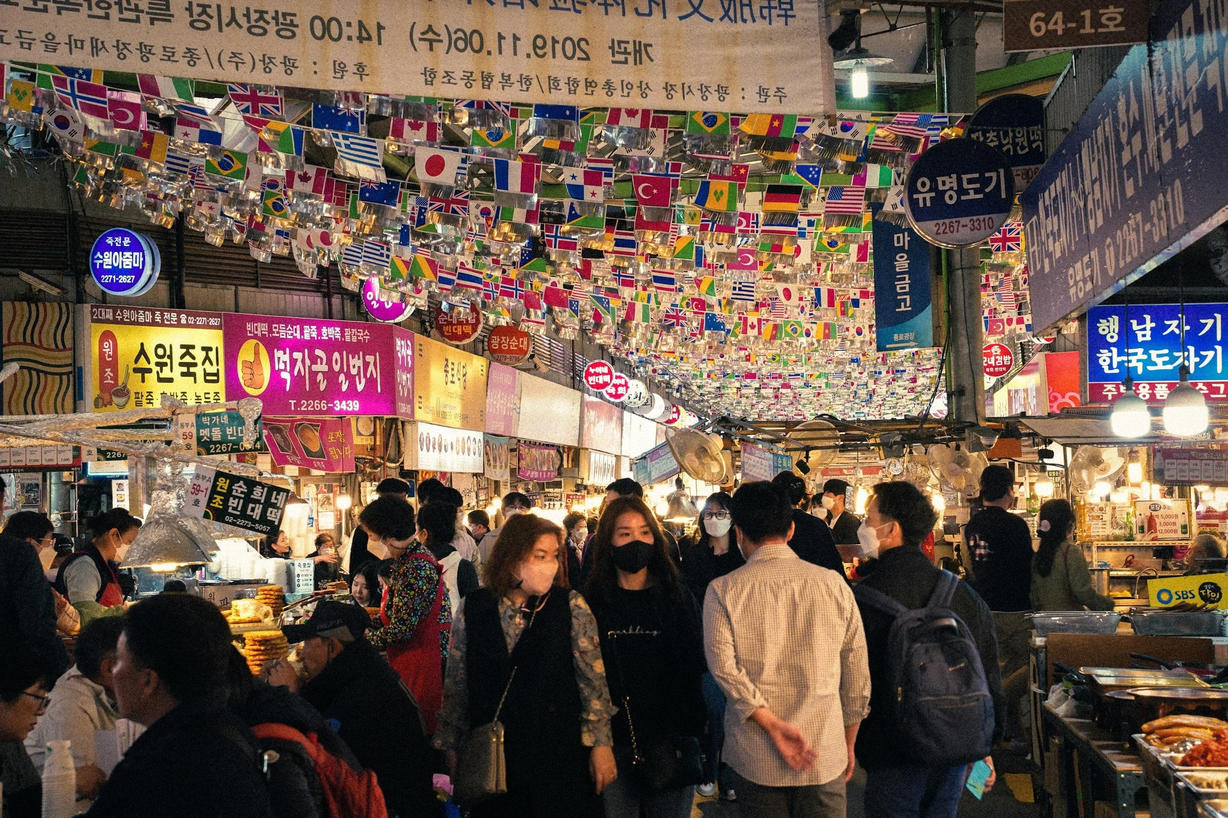 busy market in korea
