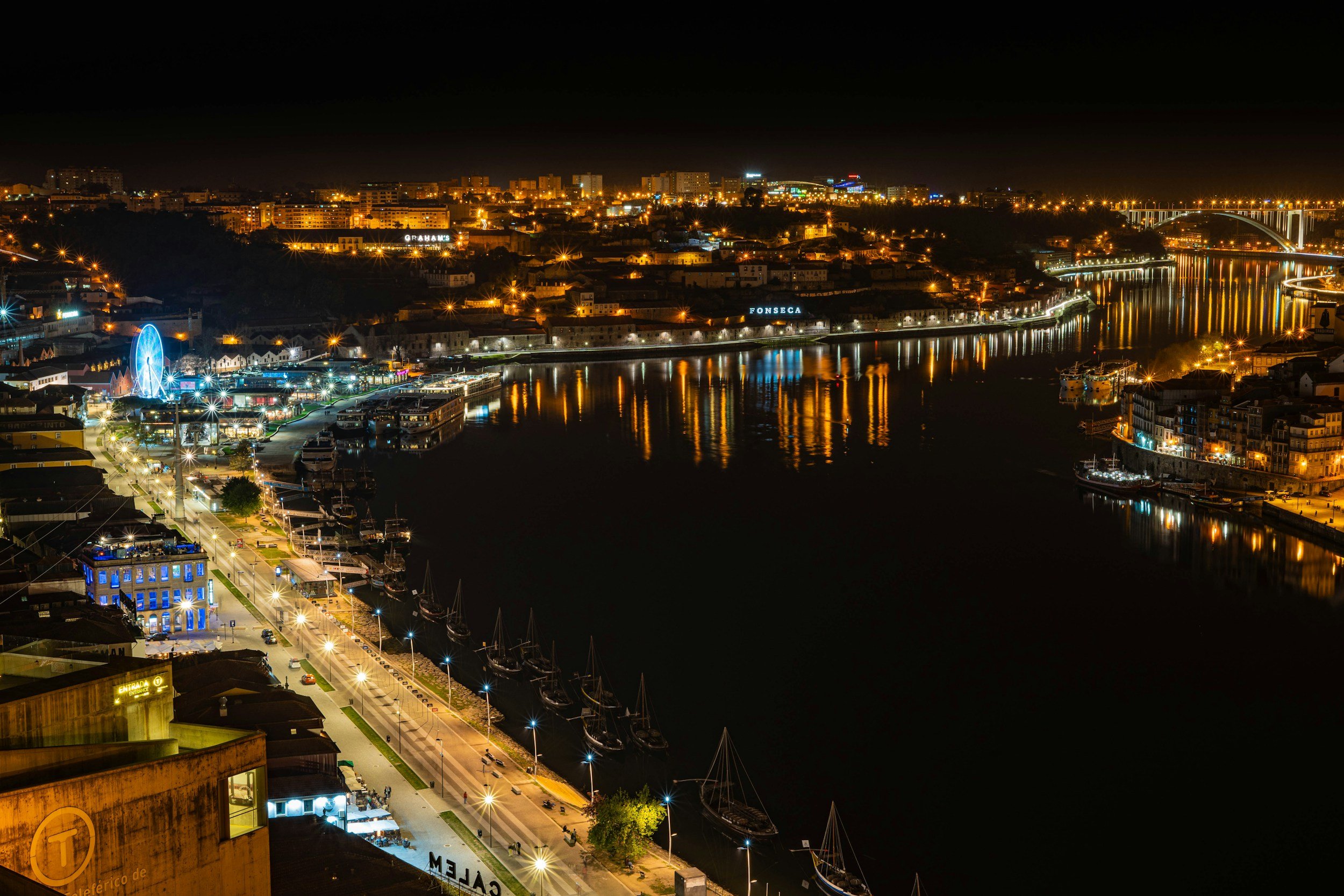 porto river night time