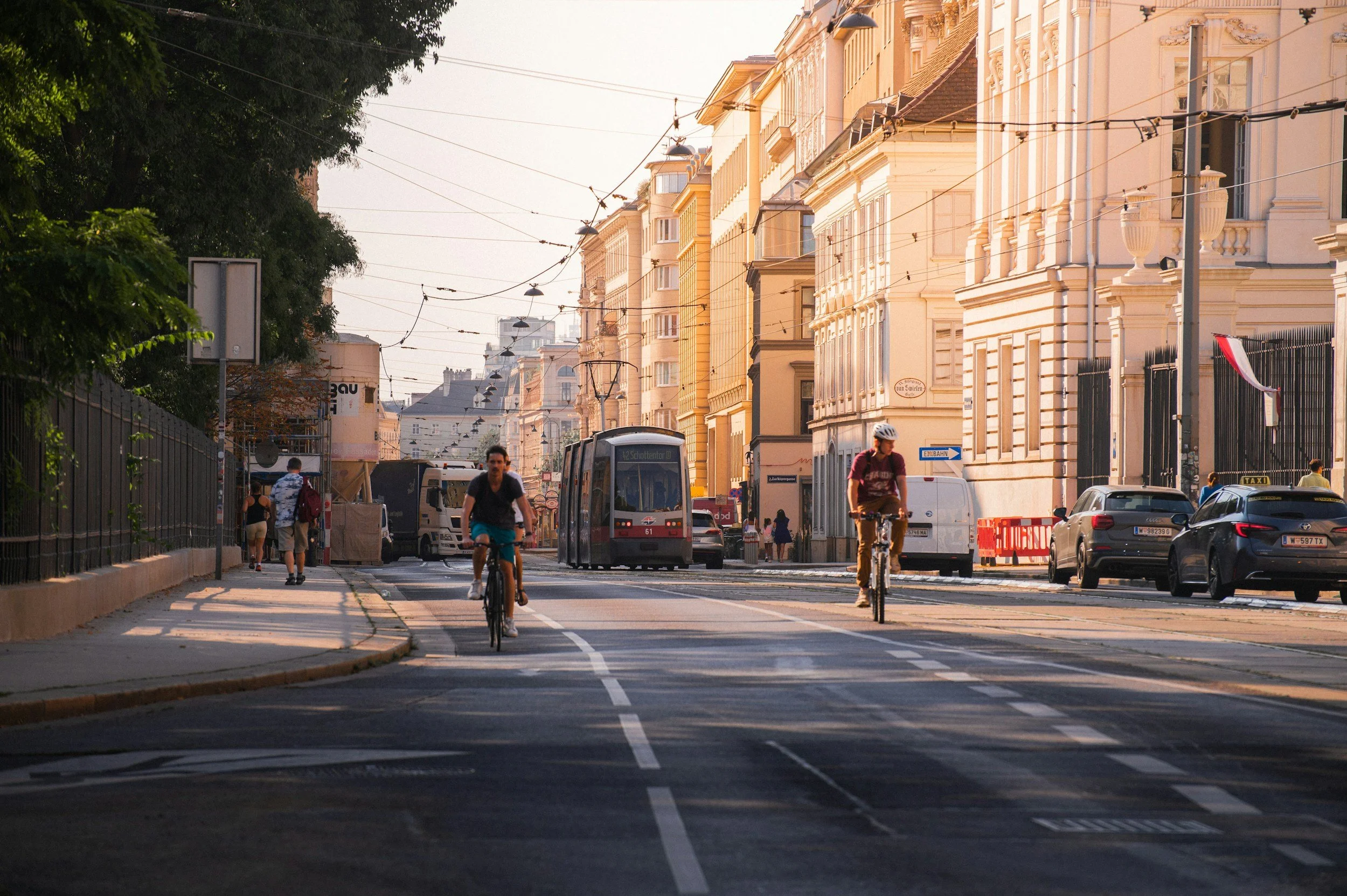 cyclists in vienna city centre