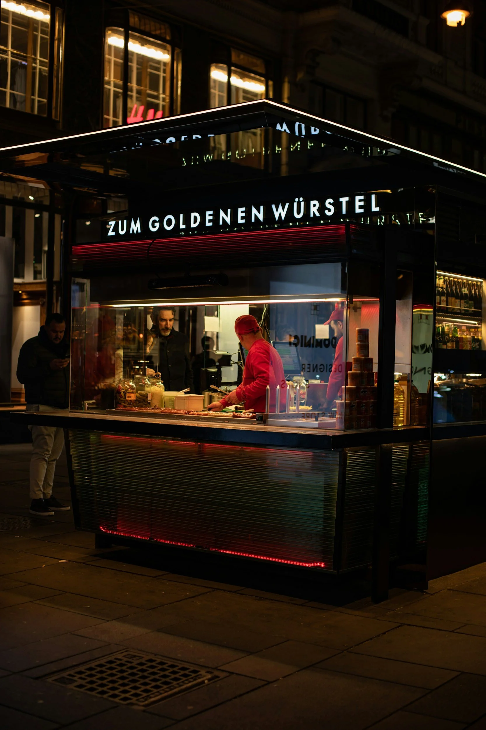 Würstelstand night time