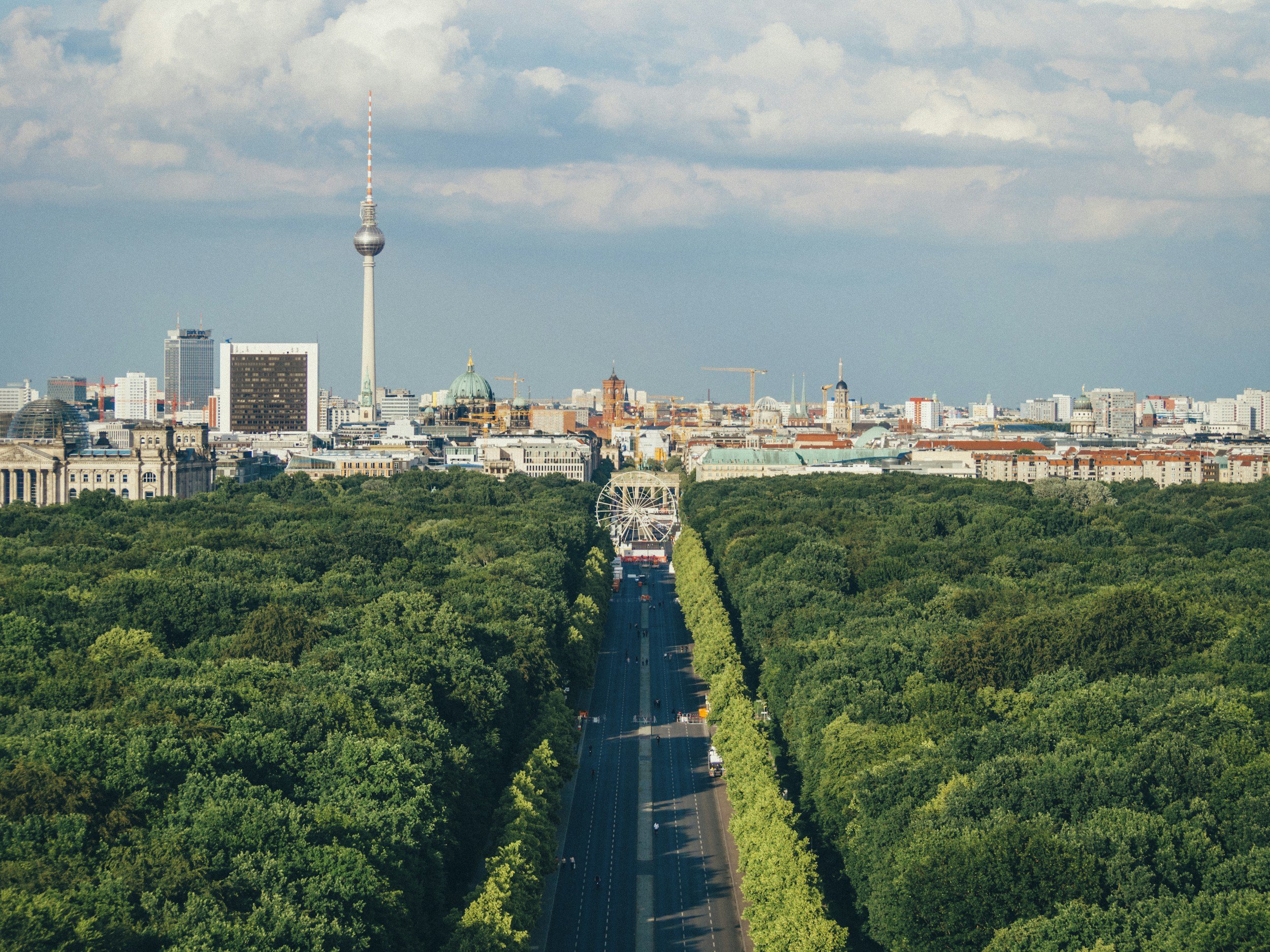 berlin park and skyline