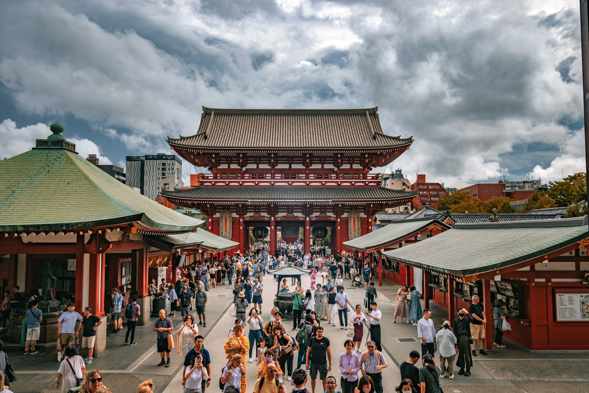 senso ji tokyo overcast day