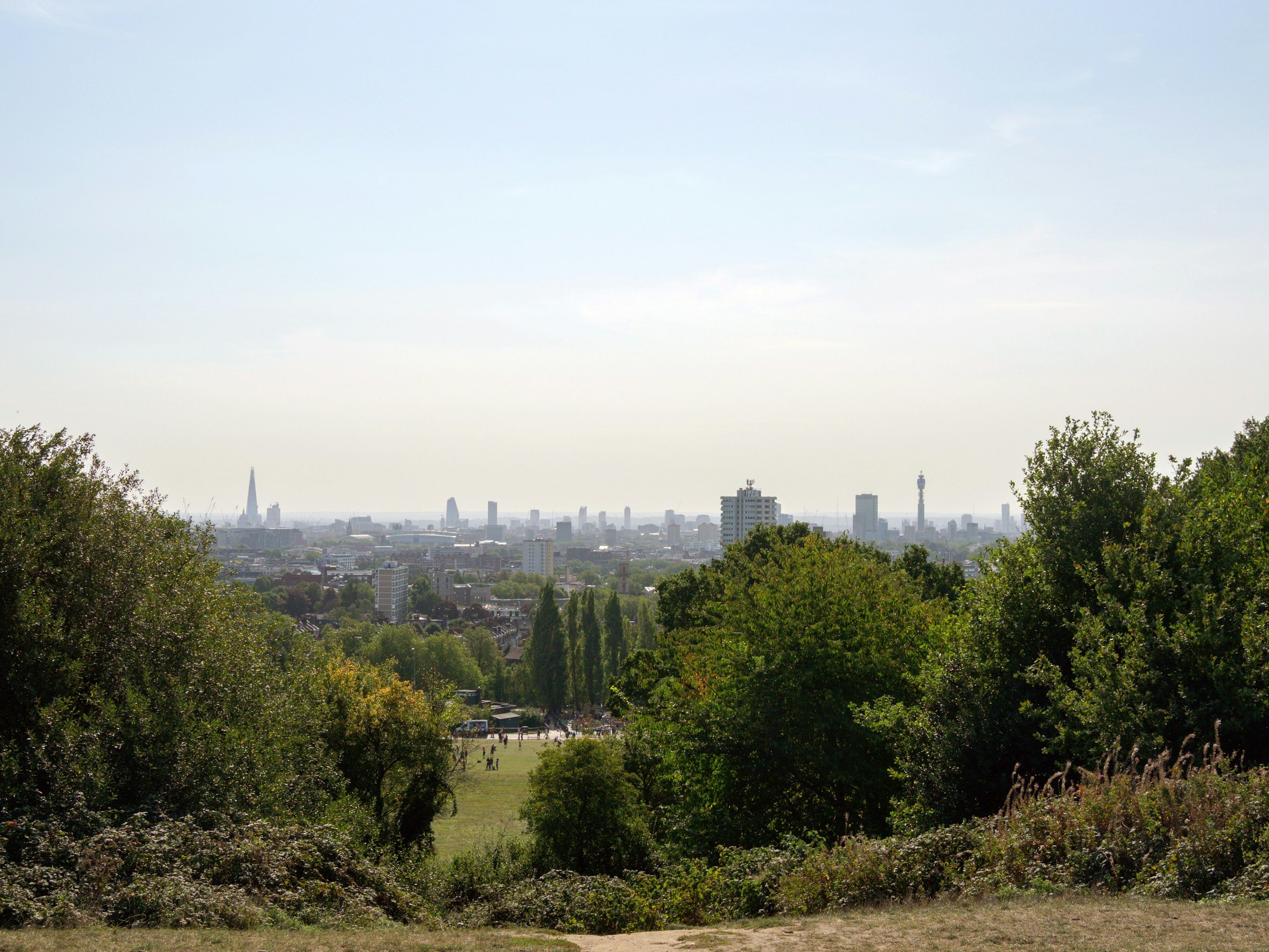 london skyline view from hampstead heath