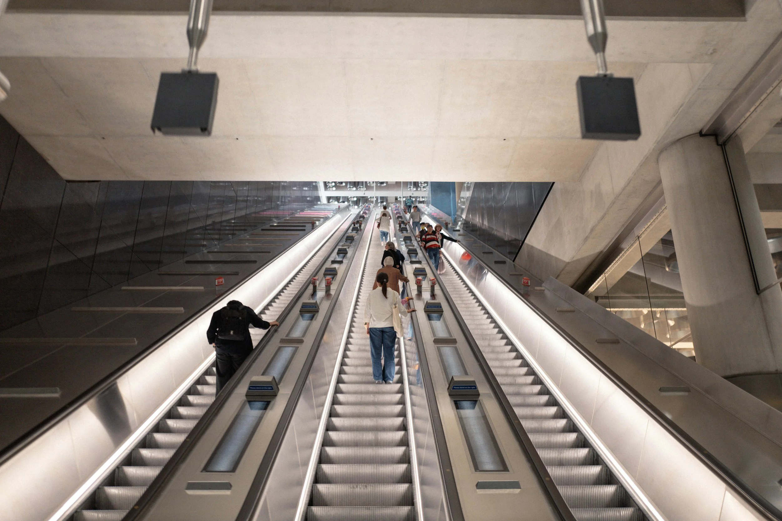 long escalated carrying people