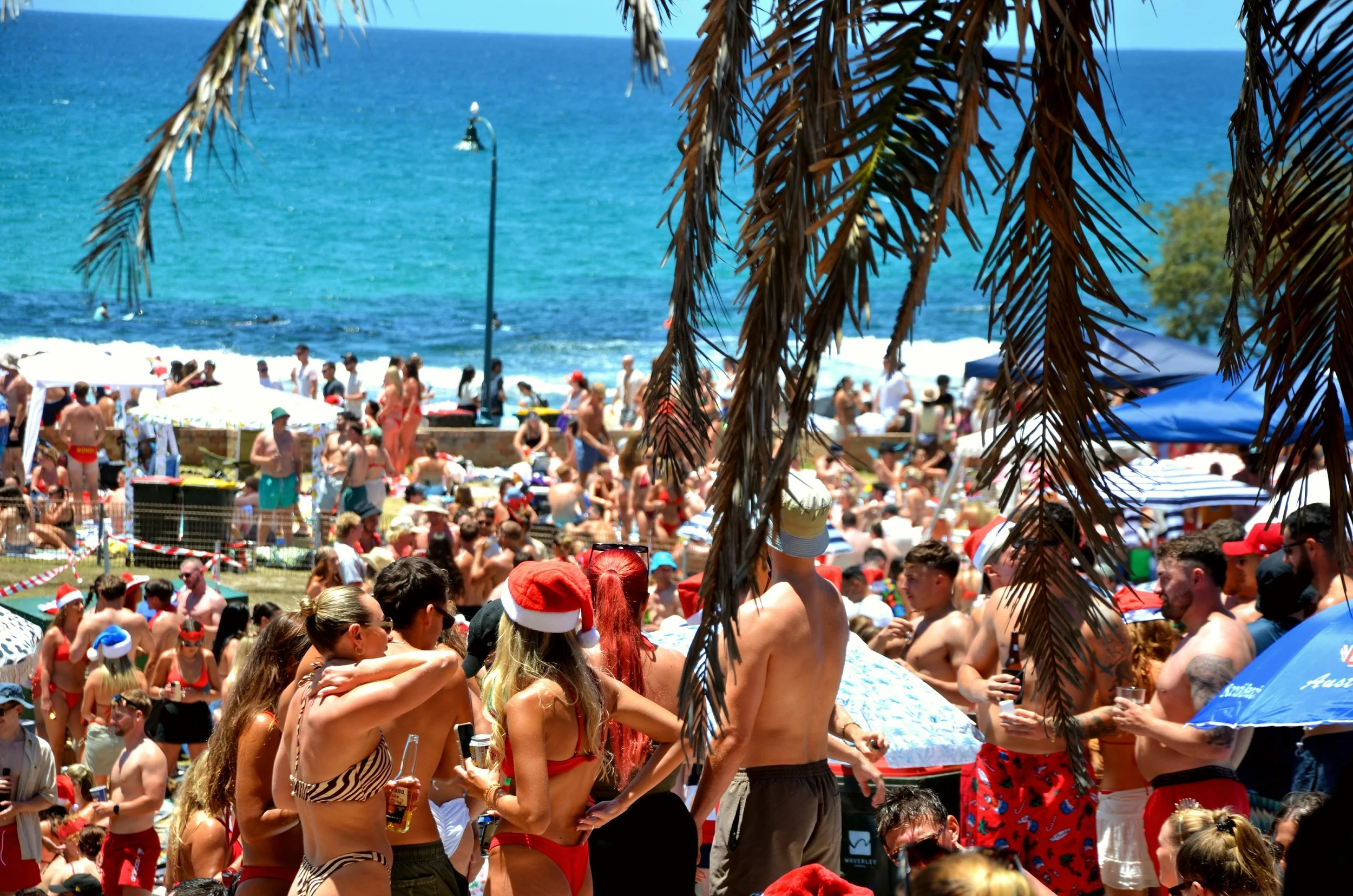people on the beach christmas