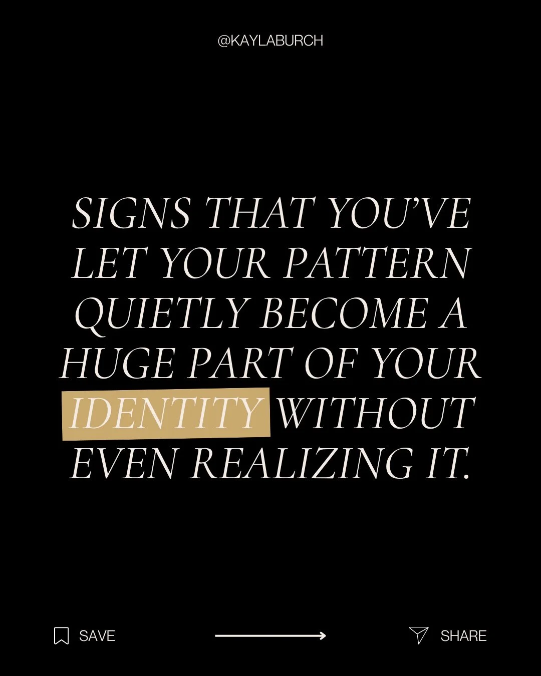 At some point, it stops being a phase and starts being a pattern you&rsquo;ve gotten really good at maintaining.

Not on purpose. Just by repetition.

Comment IDENTITY if you see one you&rsquo;ve been carrying.