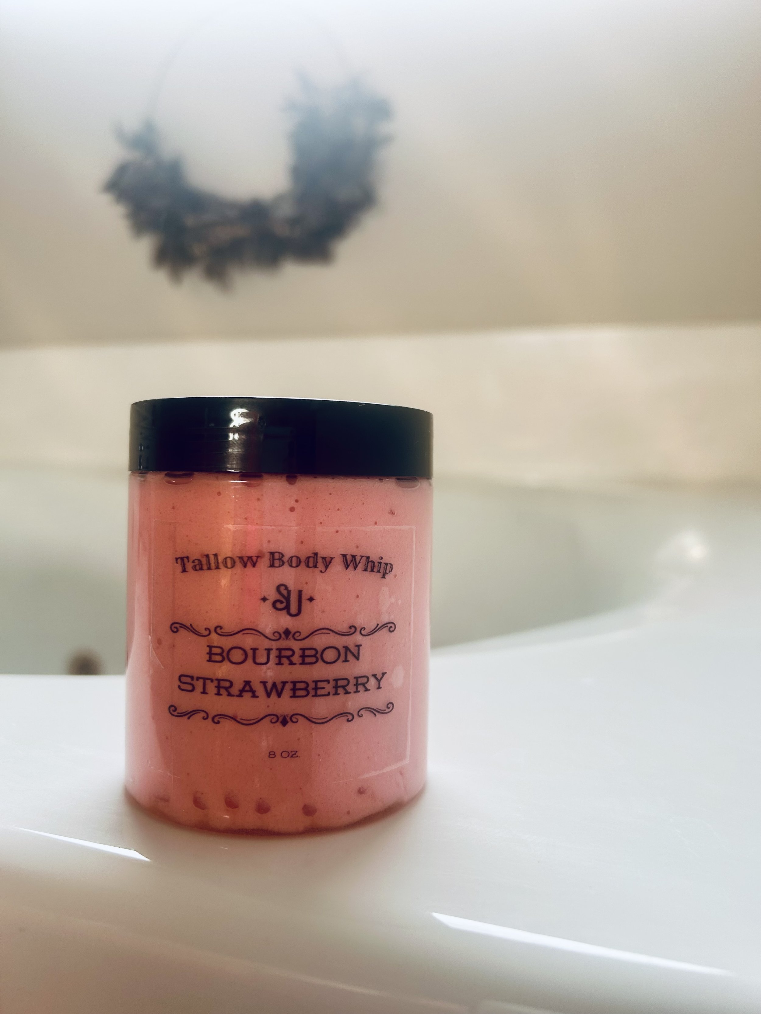 Bourbon Strawberry Tallow Body Whip 8oz