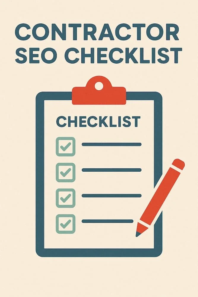 Contractor completing Dawla Marketing SEO checklist to improve Google ranking.