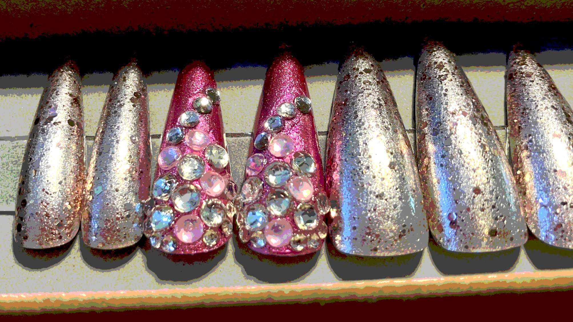 Pink Gem Stilettos
