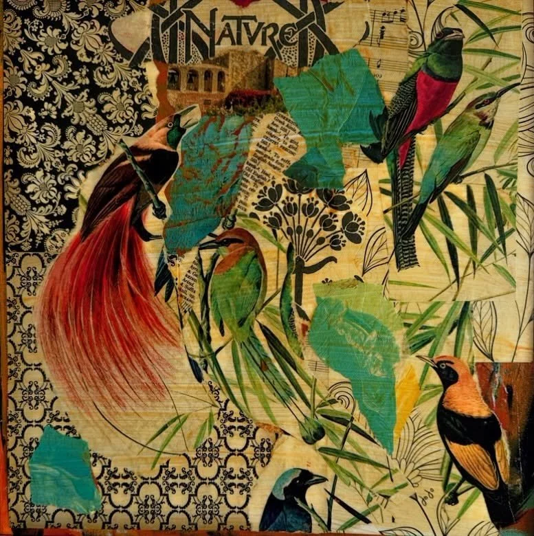 &ldquo;Natures Song&rdquo; 12&rdquo;x12&rdquo; Mixed Media on panel #abstractart #mixedmedia #collage #jojoart #interiordesign