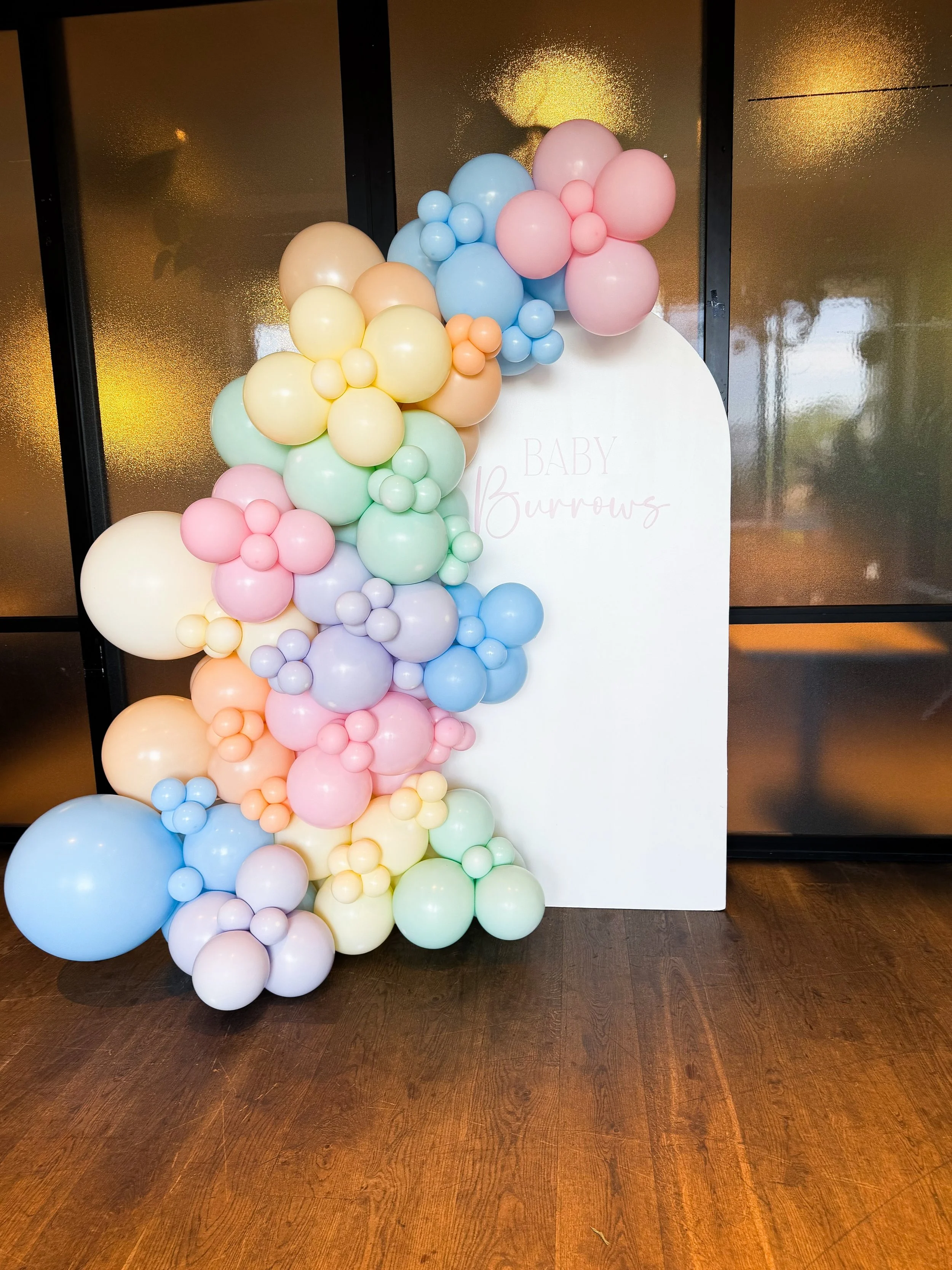 A pretty pastel statement for BABY BURROWS 
❤️🩷🧡💛💚🩵💙💜

From their engagement party to now celebrating their beautiful baby on the way 🥹
Thank you @maddburrows for letting us be a part of another one of life&rsquo;s sweetest milestones. It mea