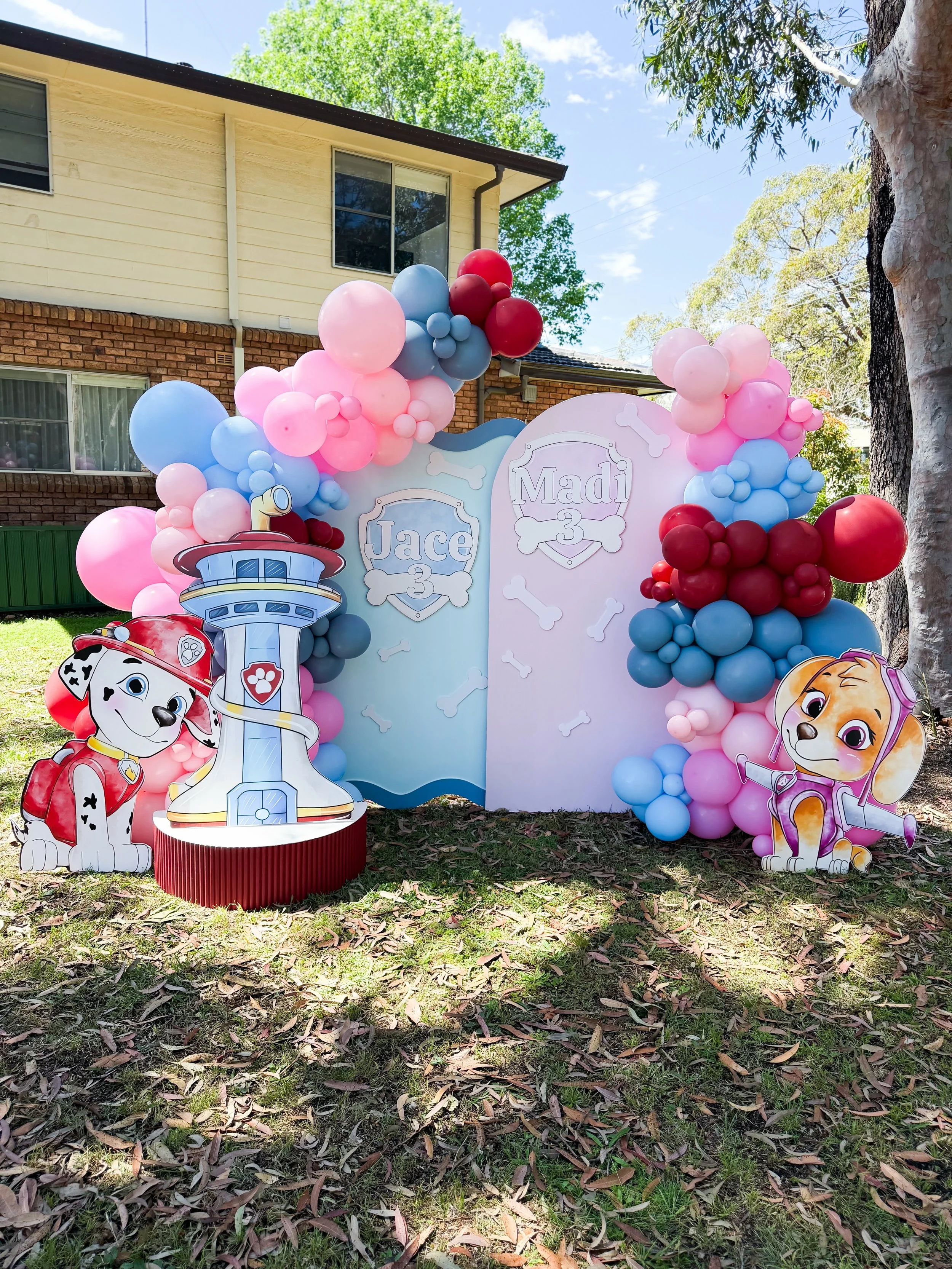 🐾 NO JOB TOO BIG, NO PUP TOO SMALL! 🐾

Madi &amp; Jace are THREE! 💗💙

A PAWsome celebration for my Niece and Nephew, with a setup fit for the whole Paw Patrol crew!

From the balloons and backdrops to the most incredible matching cakes by @the_ca