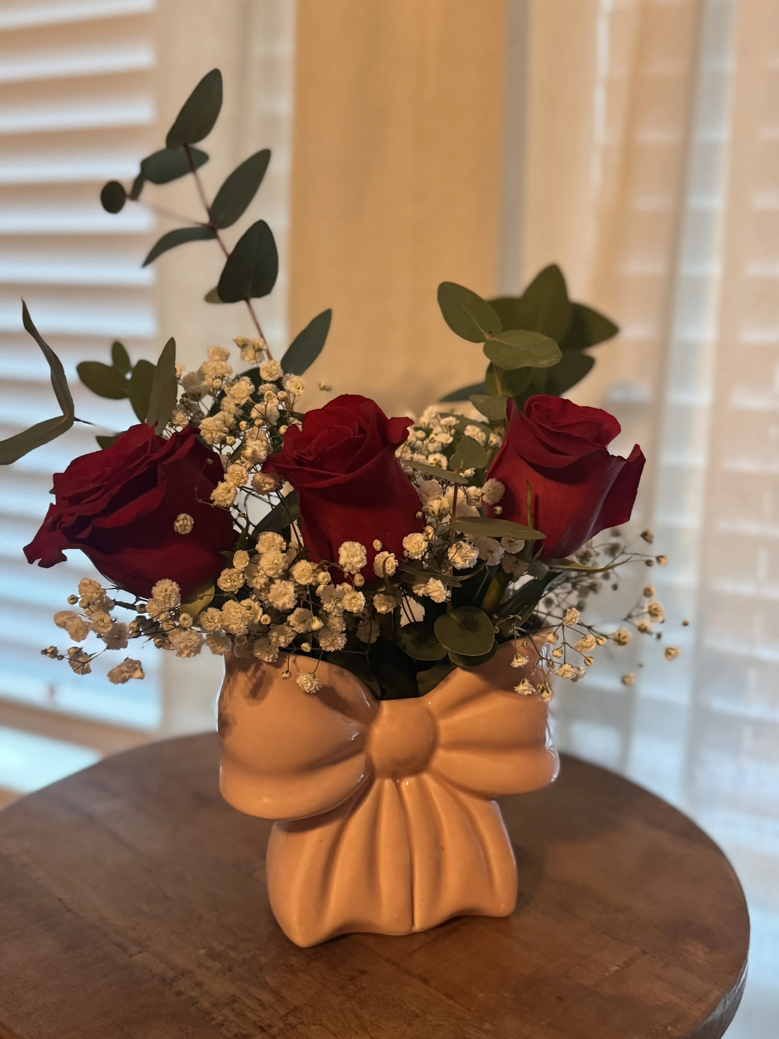 Bow Floral Arrangement Pink