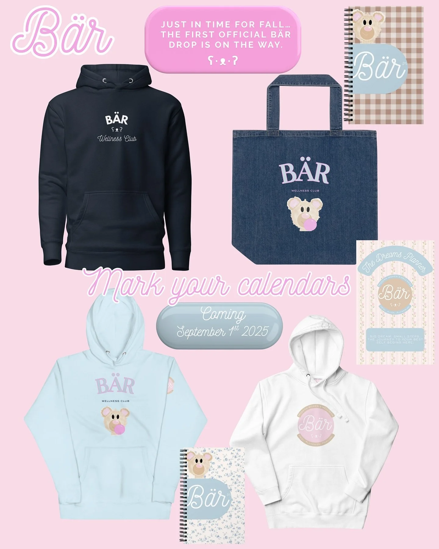 Mark your calendars. ʕ&middot;ᴥ&middot;ʔ
The first official B&Auml;R drop lands September 1st &mdash; just in time for your fall glow-up.

This drop is limited, intentional, and crafted for the girl who&rsquo;s balancing her healing era with her main