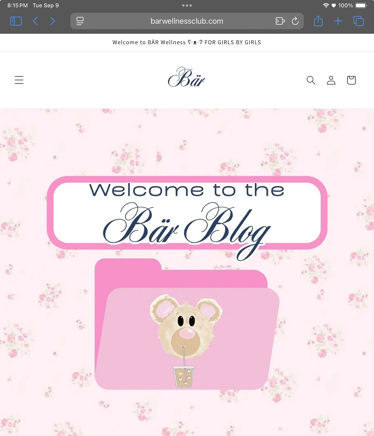 B&auml;r is officially blogging. Our very first post is live&mdash;spilling the story of how it all began. Come peek behind the brand and meet the heart of B&auml;r at barwellnessclub.com. 🩷🧸