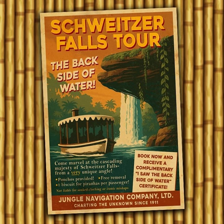 Originally created as a page in The Skipper Gazette&mdash;my Jungle Cruise-themed magazine&mdash;this piece was meant to be a fun in-universe ad. But I loved how it turned out so much, I&rsquo;m also turning it into a full 11x17 poster! The magazine 