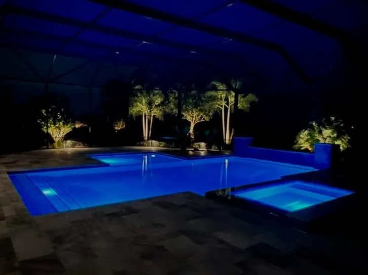 the impact of underwater lighting transforms the evening poolscape moment! 🌙
&bull;
&bull;
&bull;
#BetterCallSalPools #PoolDesign #Poolscape #FloridaPools #PoolTile #poollights