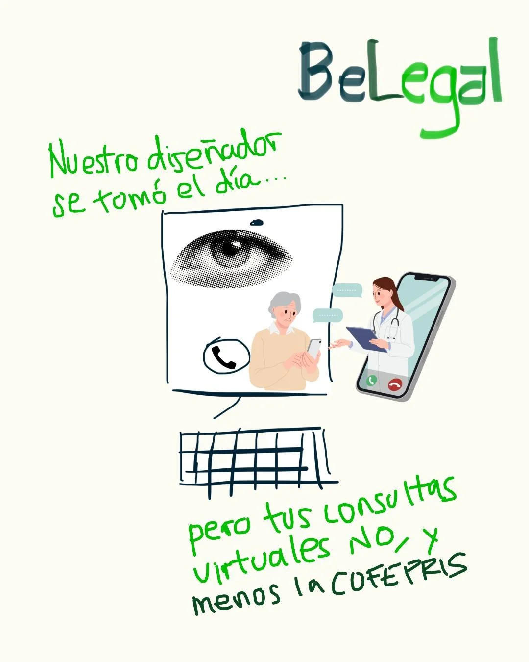 Parece que hoy nuestro dise&ntilde;ador se tom&oacute; el d&iacute;a libre&hellip; 💻✏️ 

Pero tus consultas virtuales no descansan y menos las autoridades. Tus video-consultas deben cumplir con la Ley Federal de Protecci&oacute;n de Datos Personales