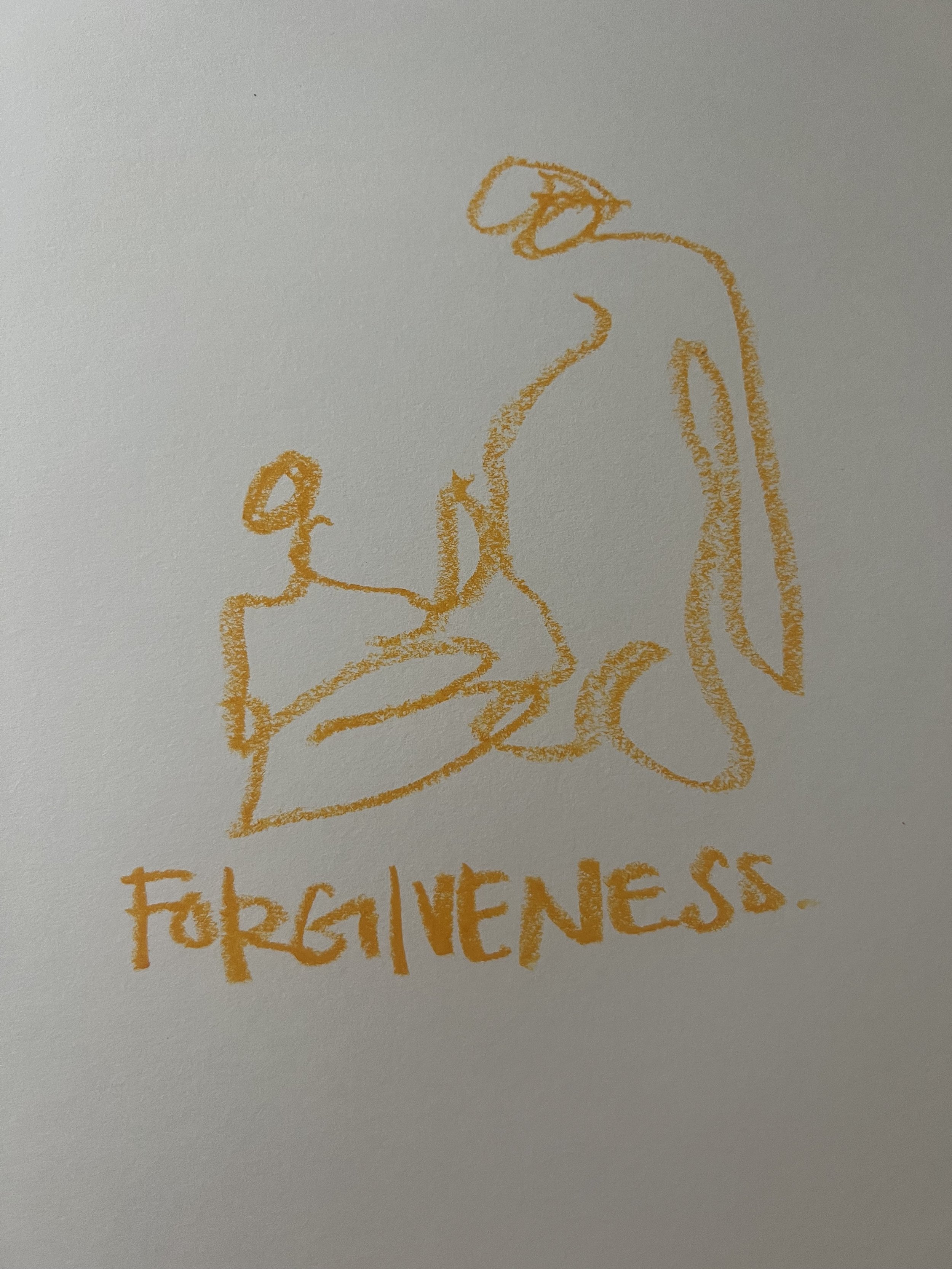 forgiveness, oil pastel on paper