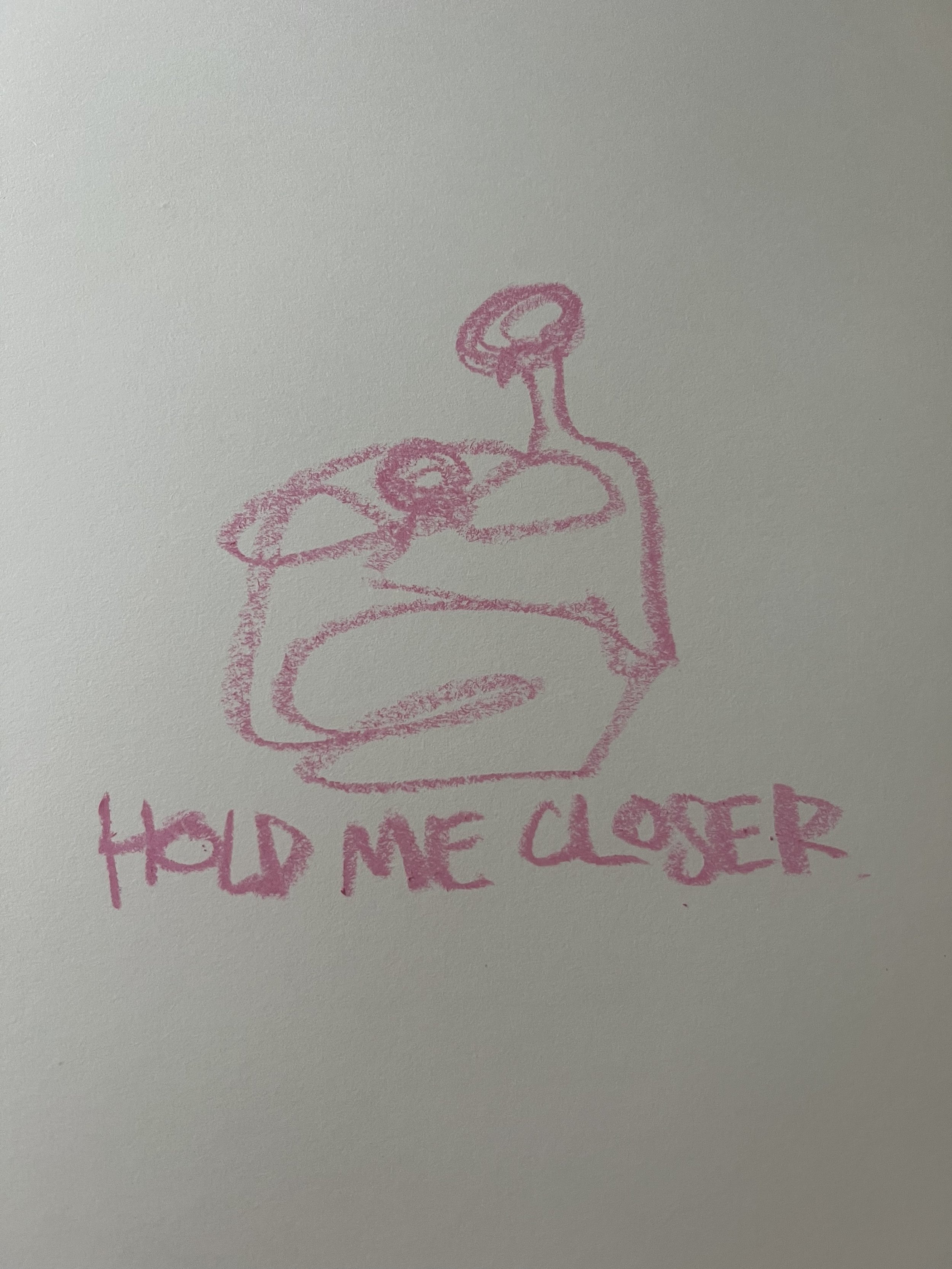 hold me closer, oil pastel on paper