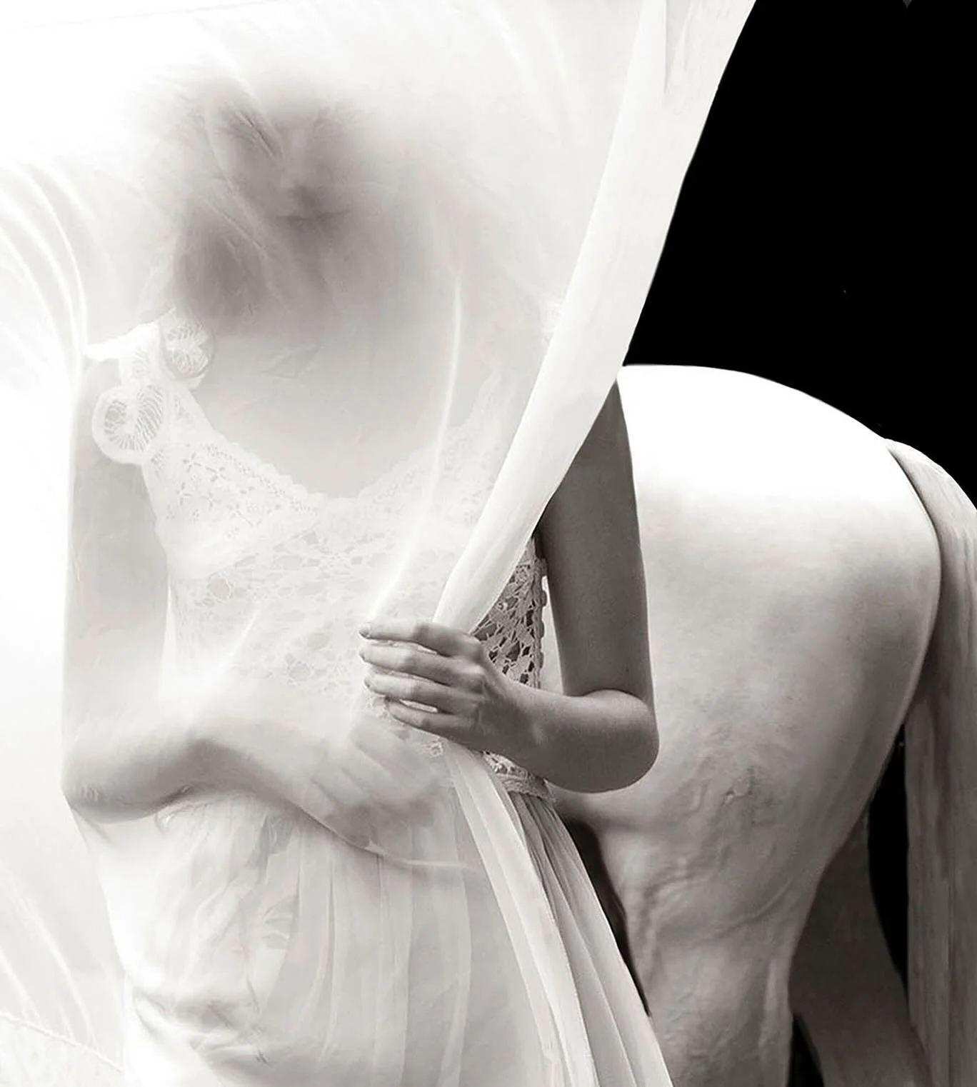 Donna DeMari captures a moment of intimacy and restraint, pairing the human form with the quiet strength of the horse. The composition explores femininity, trust, and control through stillness. | To explore new works by Donna DeMari contact info@1905