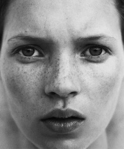 Up Close Portrait of Kate Moss by Corinne Day